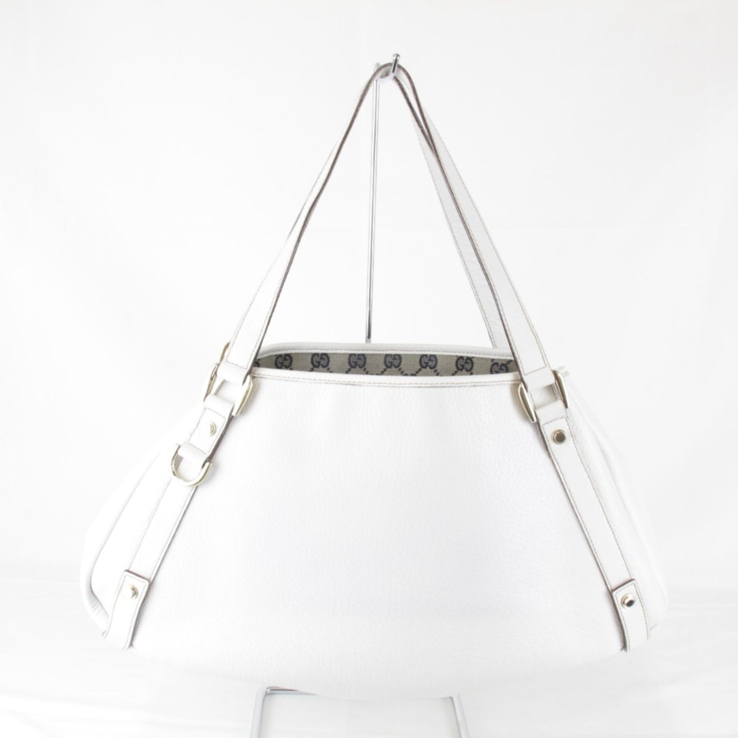 Gucci White Leather Tote Bag