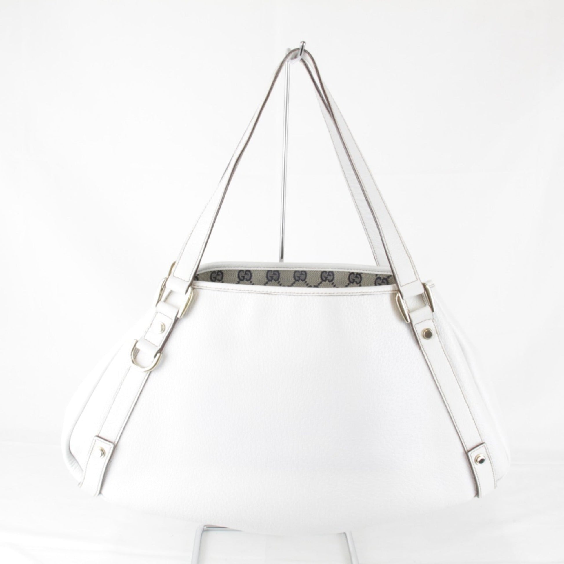 Gucci White Leather Tote Bag