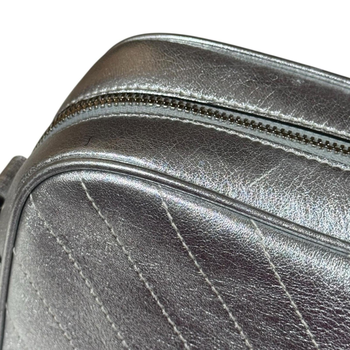 Gucci Silver Leather Shoulder Bag