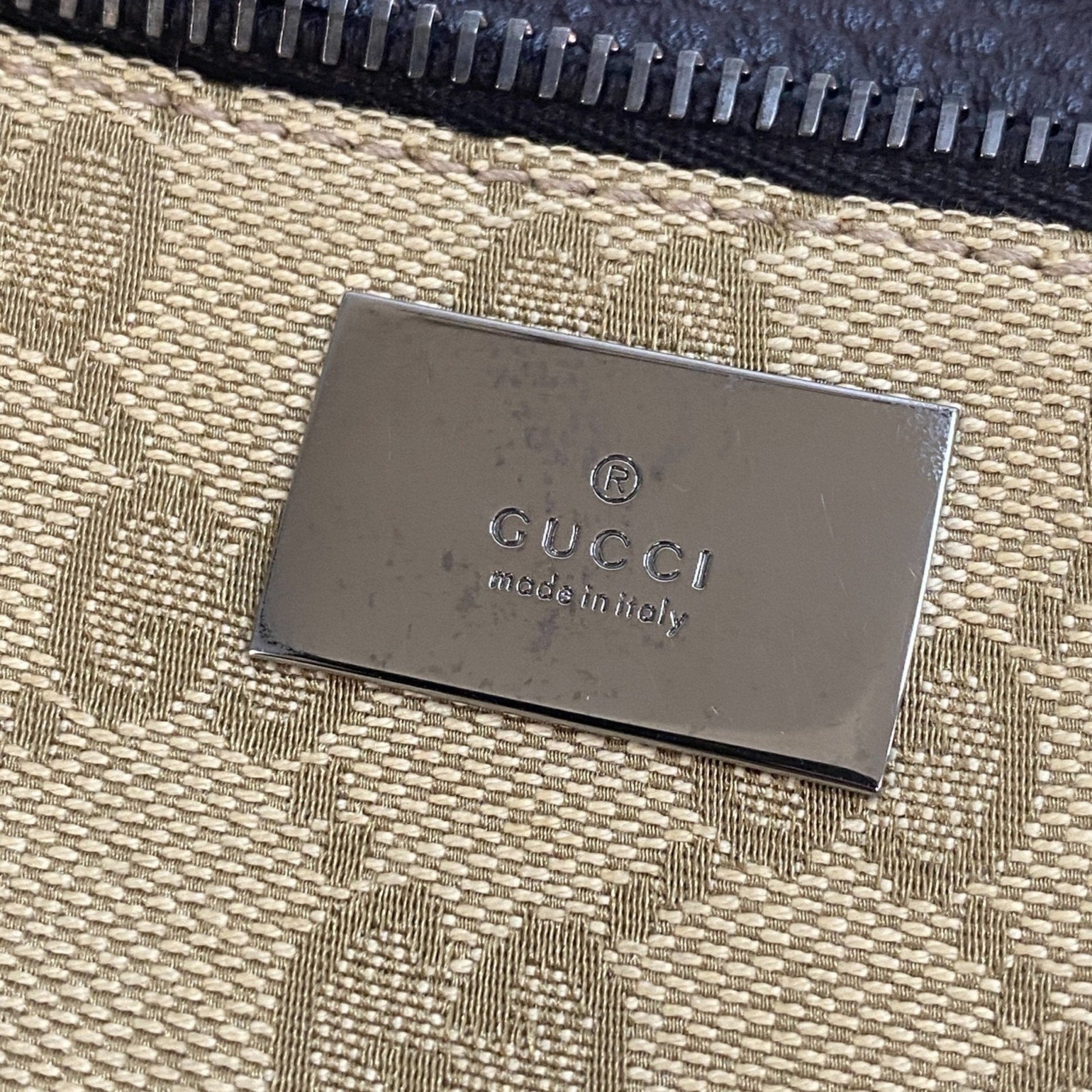 Gucci Brown Canvas Leather Pouch Sling Bag