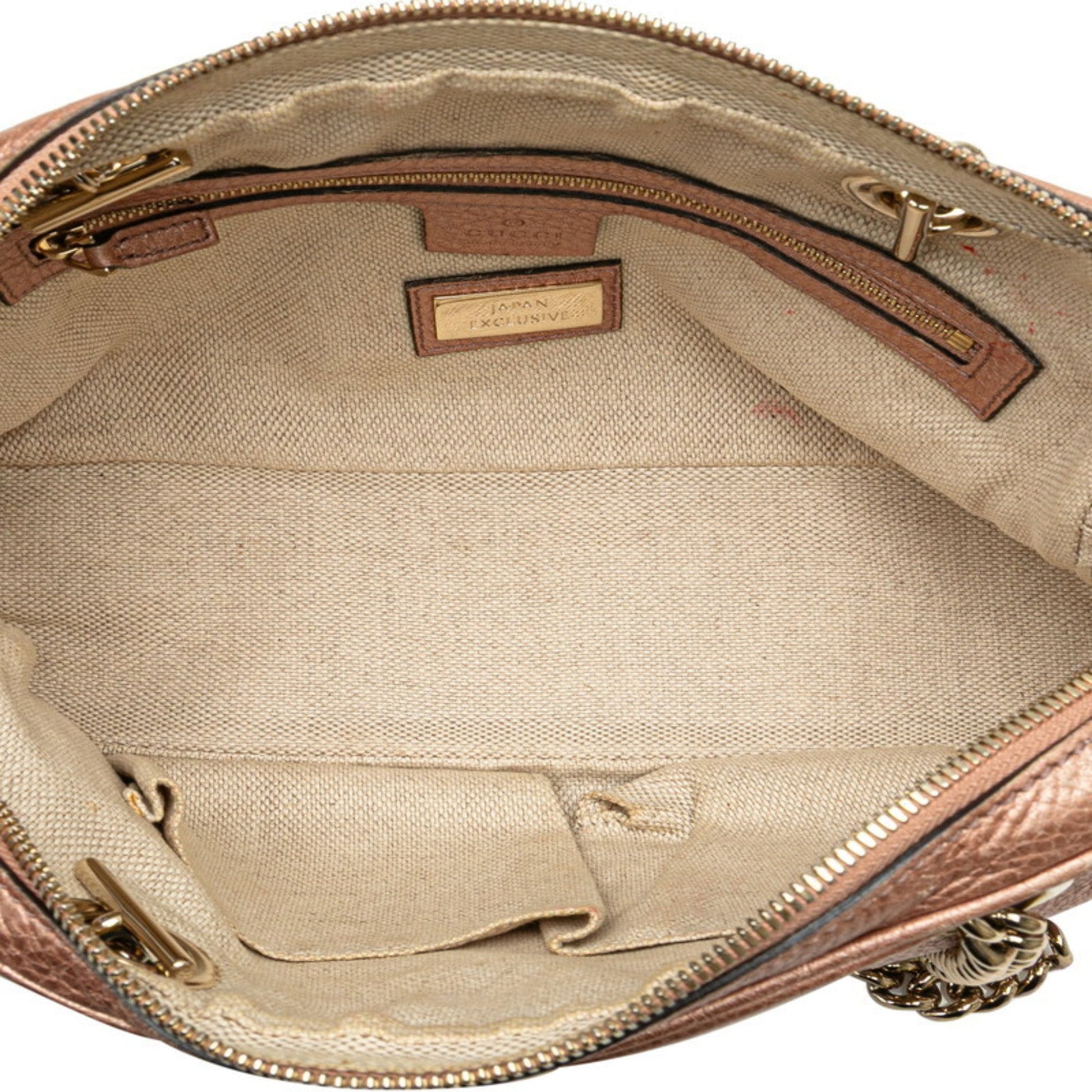 Gucci Gold Pink Leather Shoulder Bag
