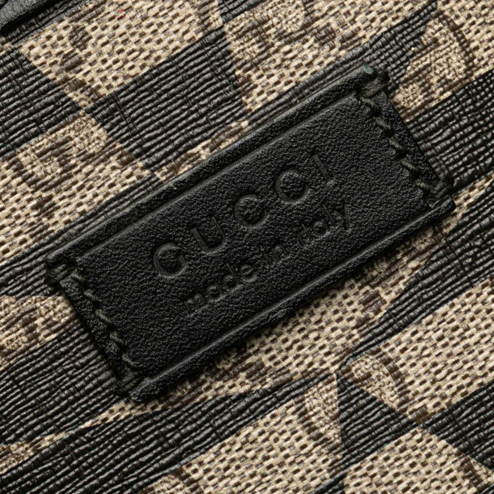 Gucci Beige Black Pvc Leather Shoulder Bag Tote Bag