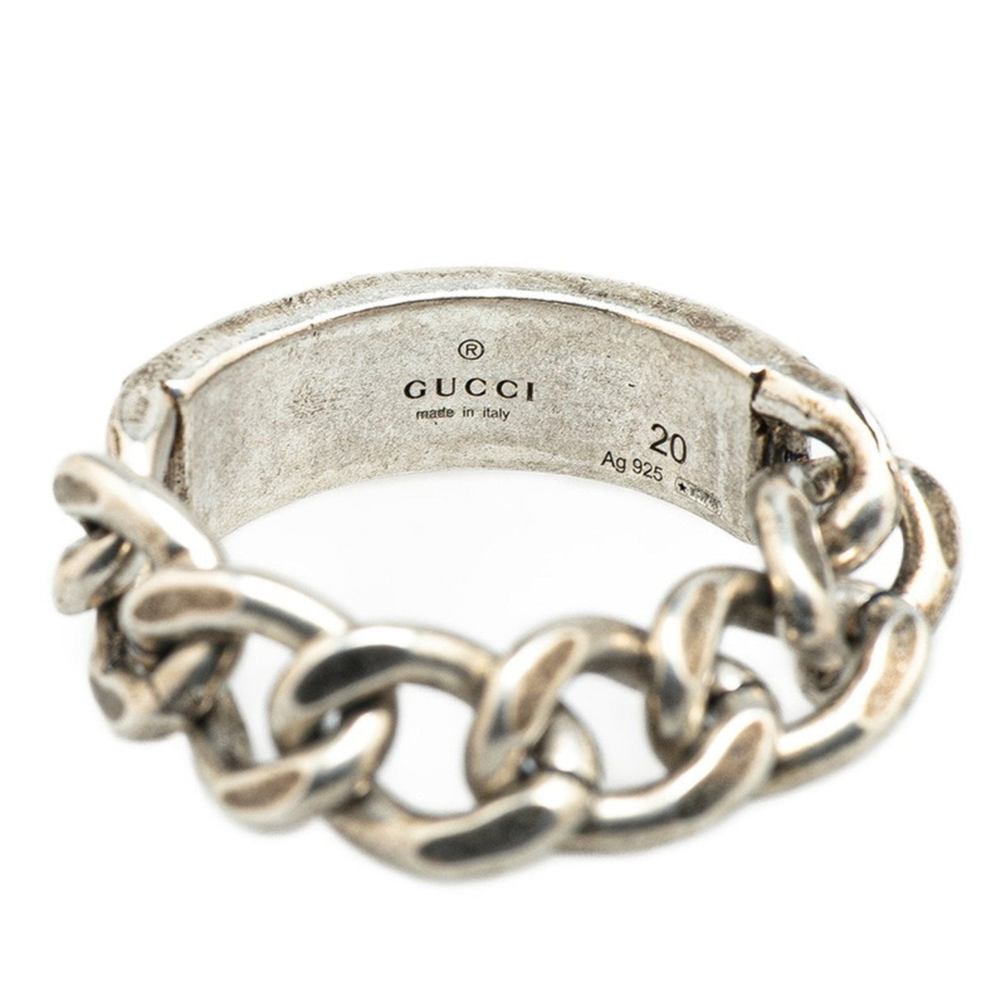 Gucci Silver Black Silver 925 Band Ring