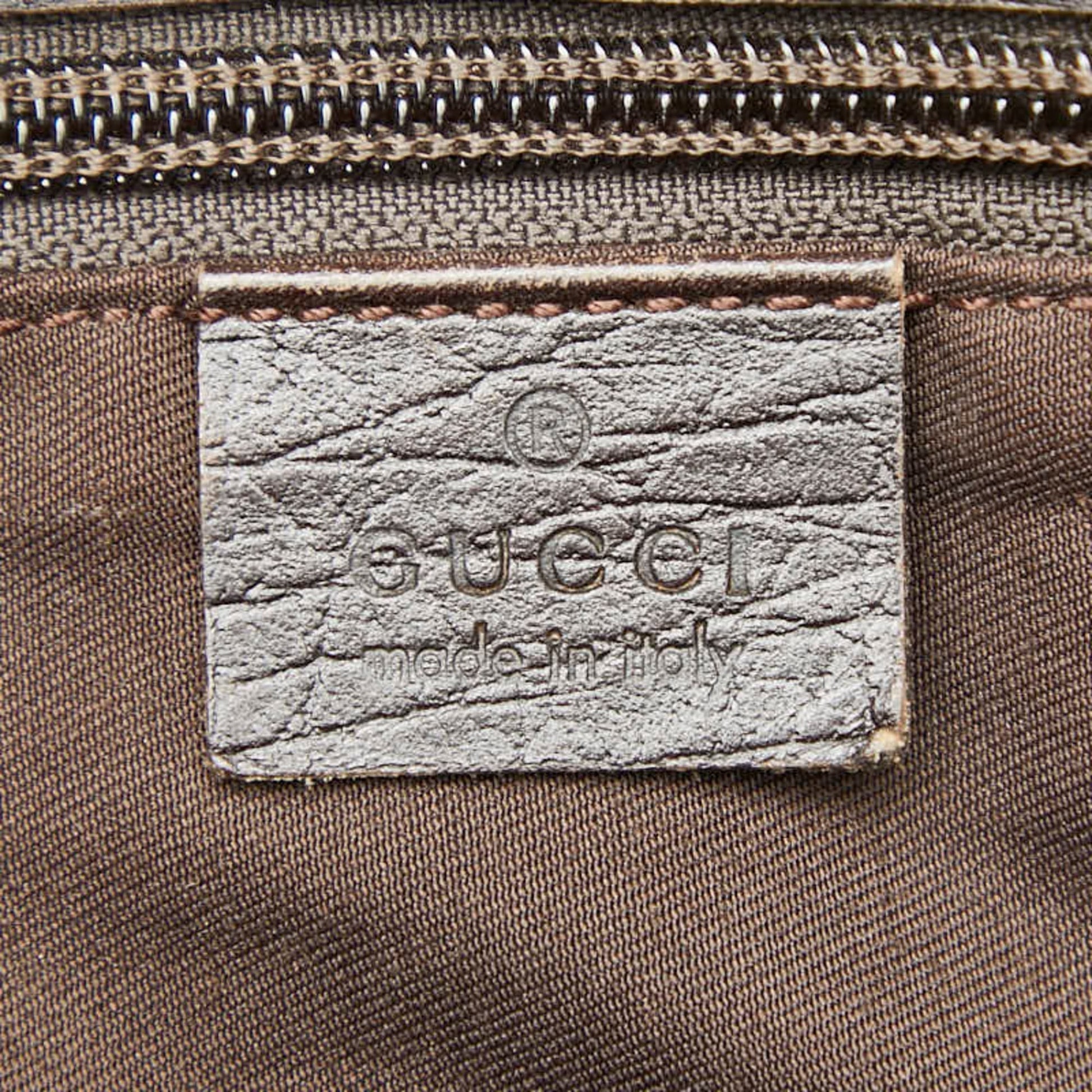 Gucci Beige Brown Pvc Leather Handbag Tote Bag