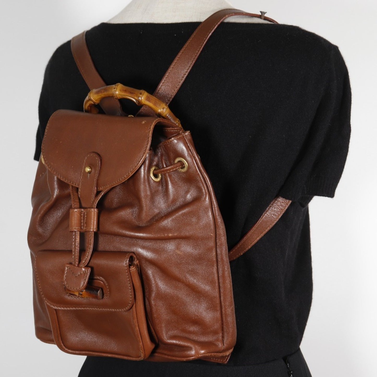 Gucci Brown Leather Backpack