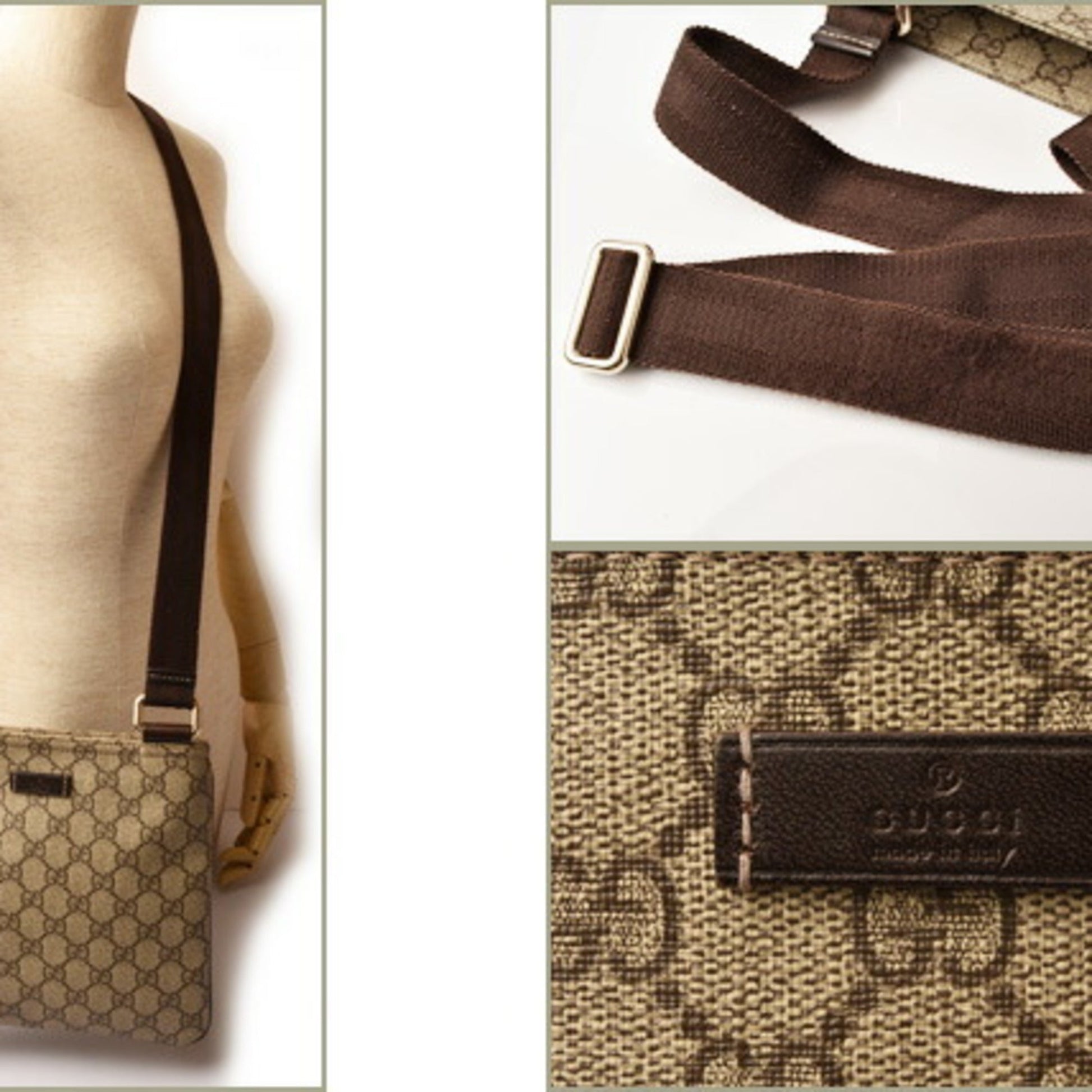 Gucci Beige Brown Gg Supreme Coated Canvas Messenger Bag Shoulder Bag