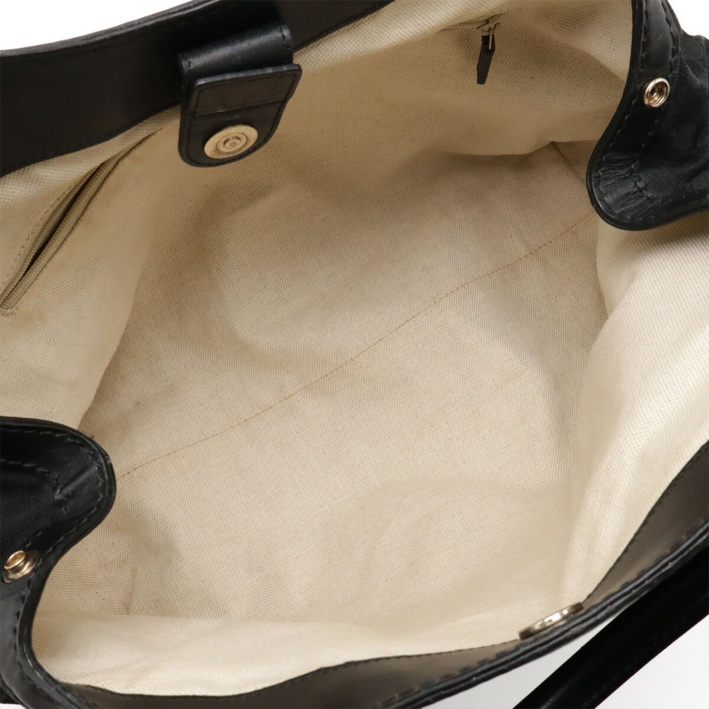 Gucci Sukey Black Gg Canvas Leather Handbag Tote Bag