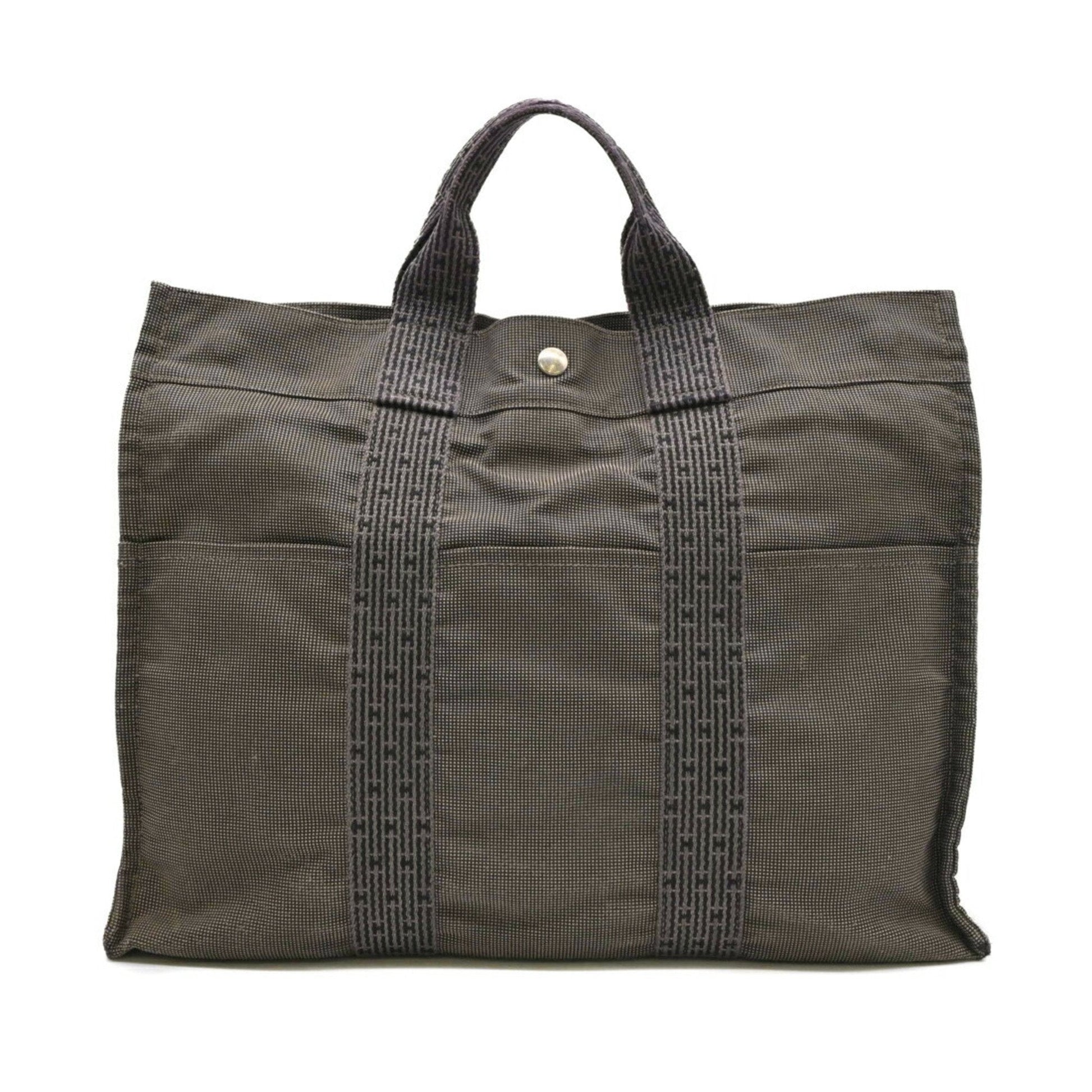 Hermes Tote Bag Canvas Nylon Gray