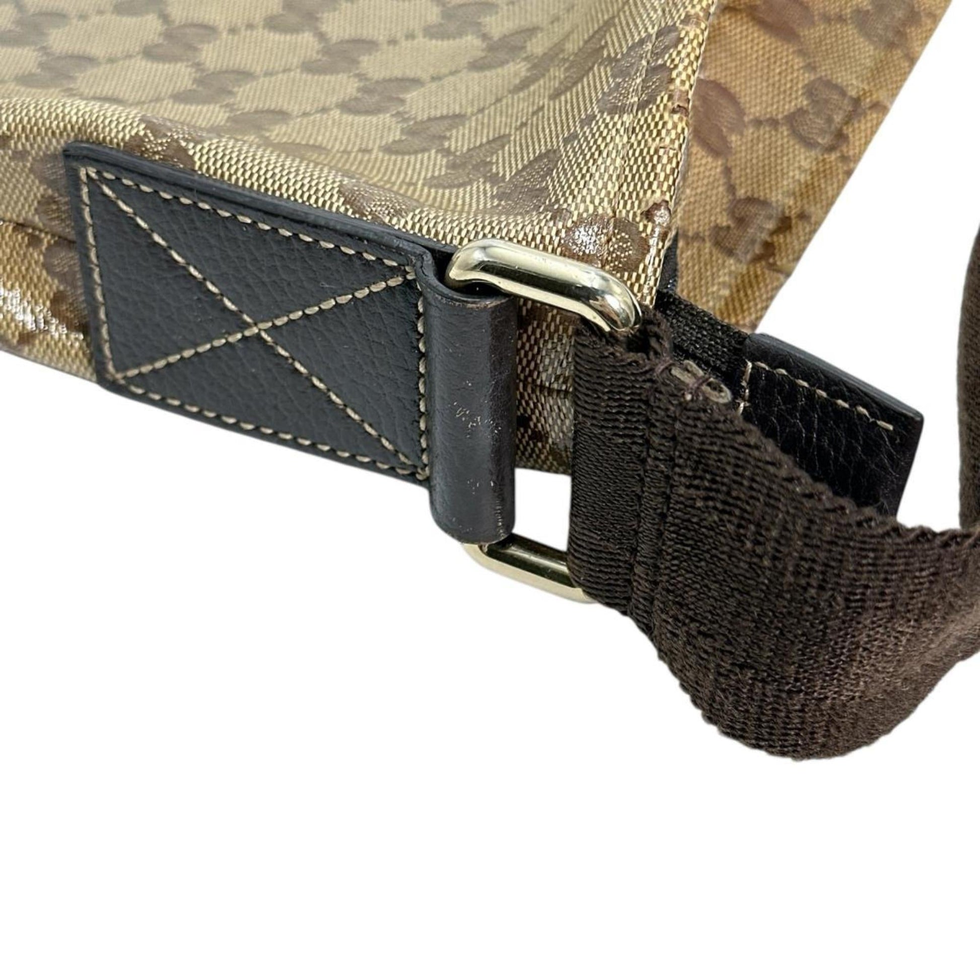 Gucci Brown Coated Canvas Pvc Shoulder Bag