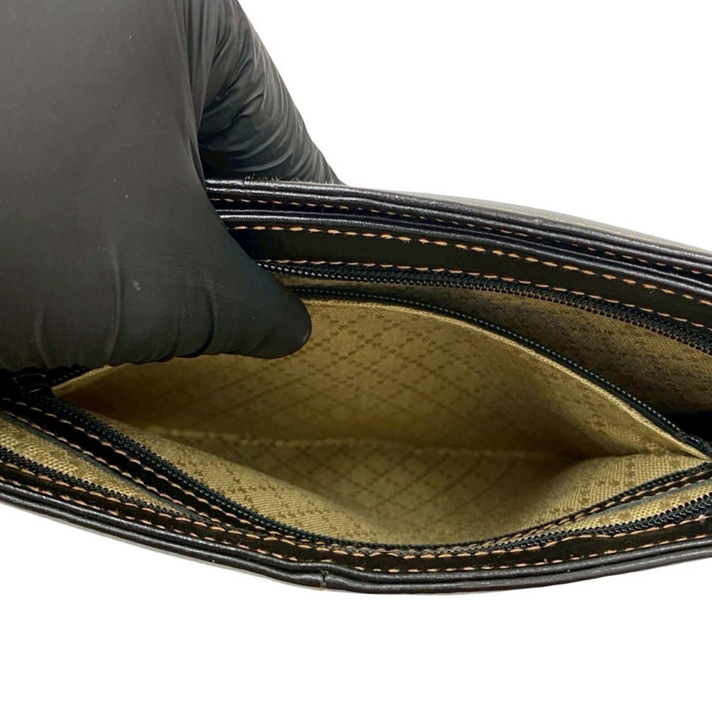 Gucci Black Leather Pvc Pochette Shoulder Bag