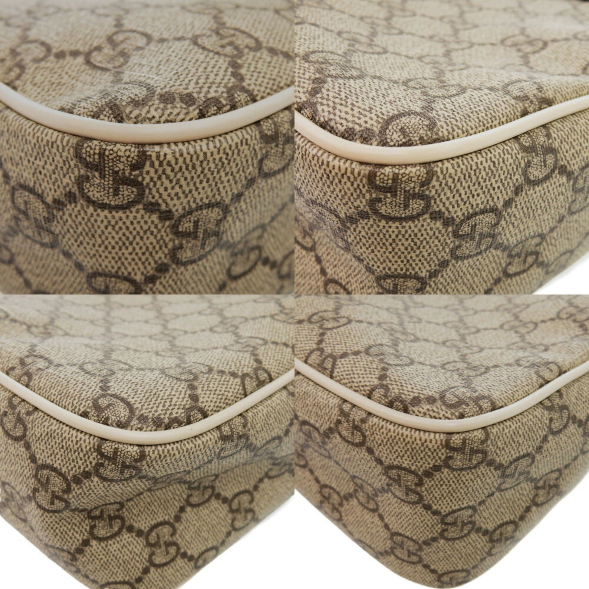 Gucci Brown Ivory Gg Supreme Pvc Shoulder Bag