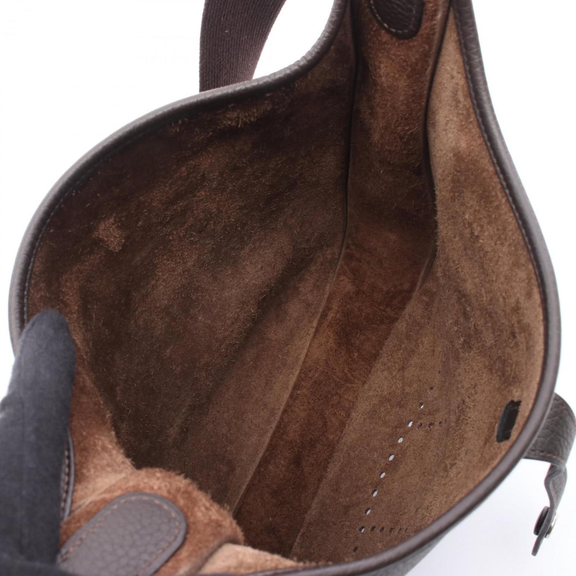 Hermes Taurillon Clemence Shoulder Bag Leather Brown Leather Shoulder Bag