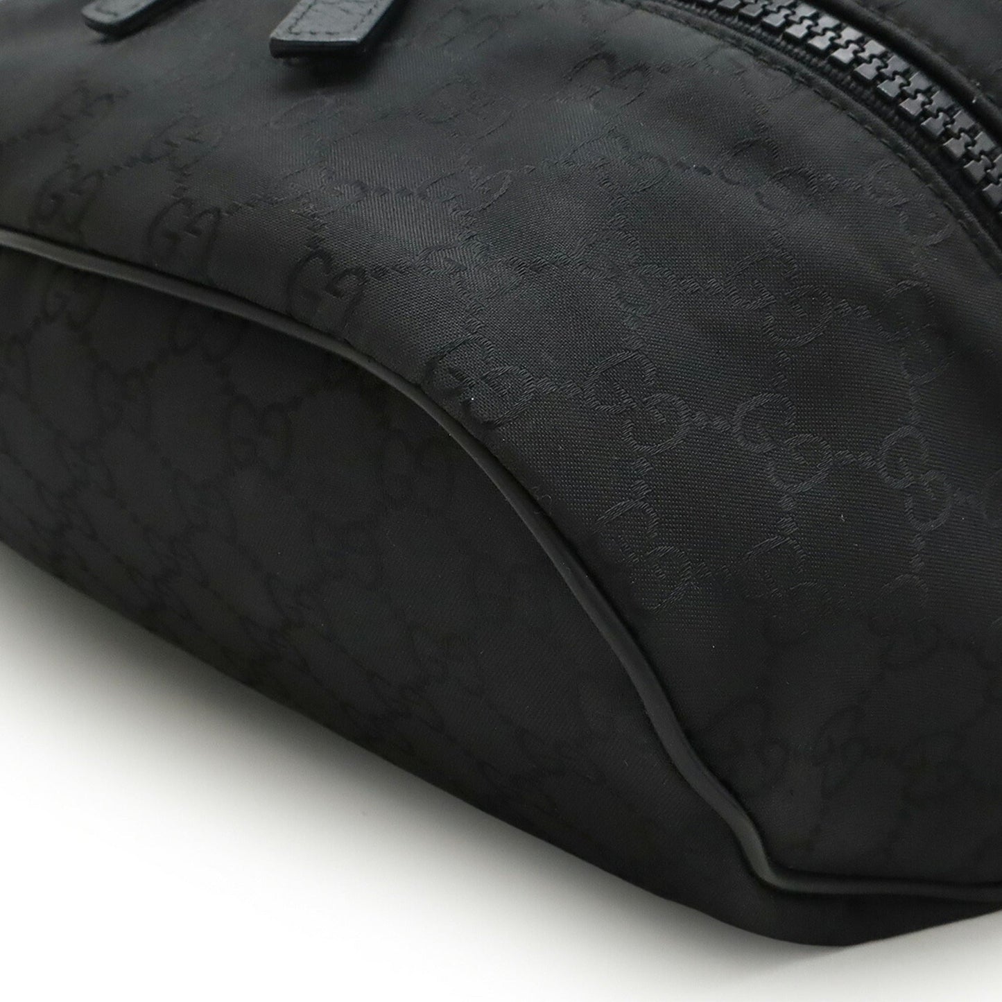 Gucci Black Gray Nylon Leather Pouch Shoulder Bag Sling Bag