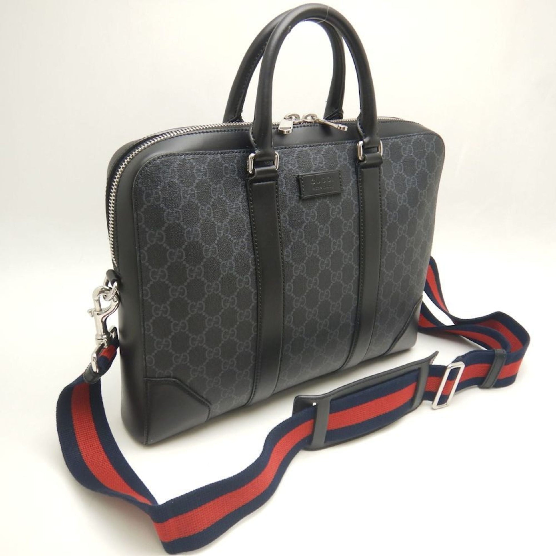 Gucci Black Gg Supreme Canvas Briefcase