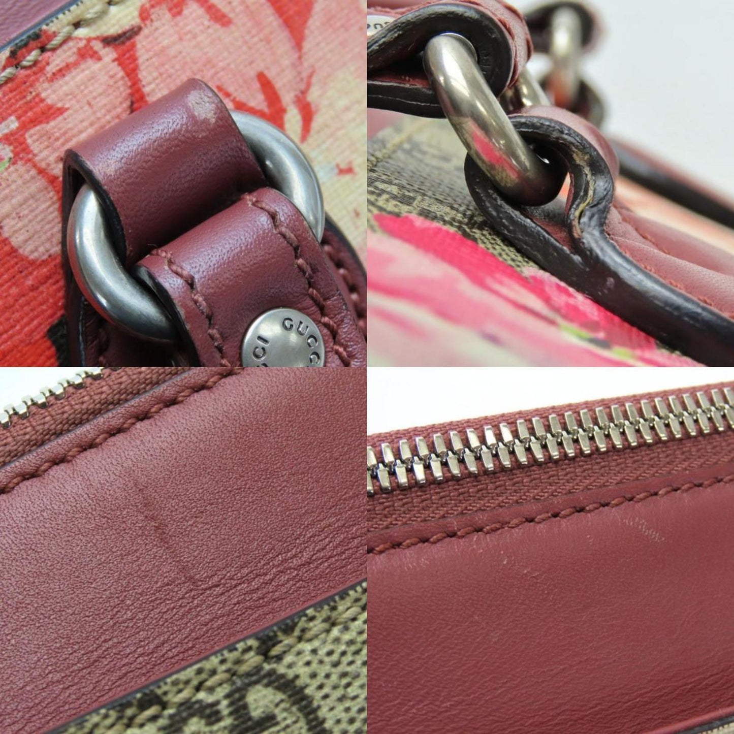 Gucci Gg Blooms Beige Pink Red Color Gg Supreme Handbag