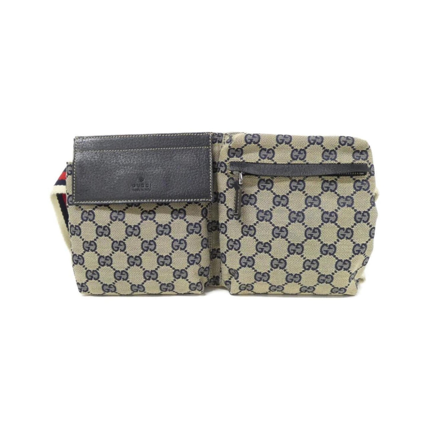 Gucci Beige Navy Gg Canvas Fanny Pack