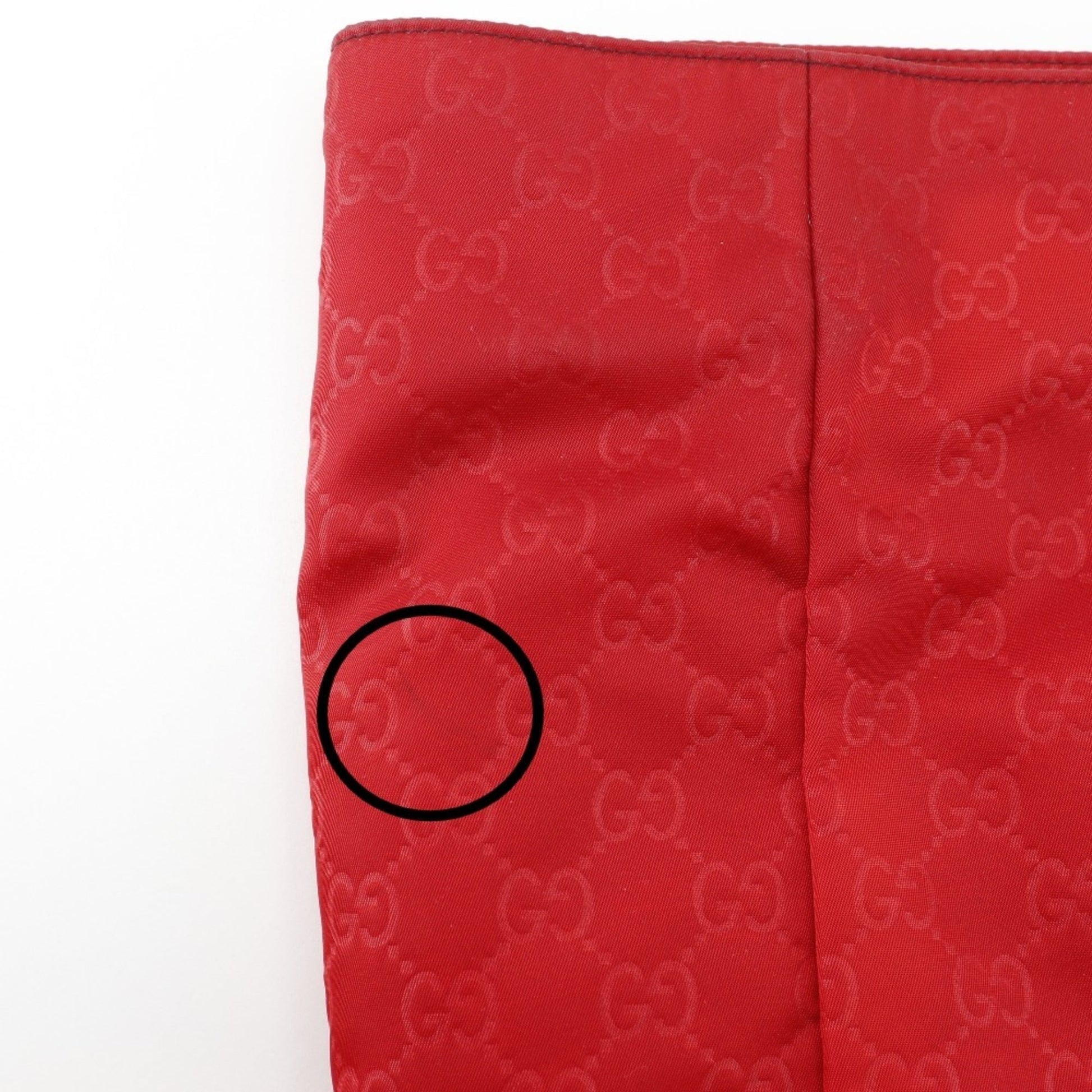 Gucci Red Color Nylon Boston Bag Handbag