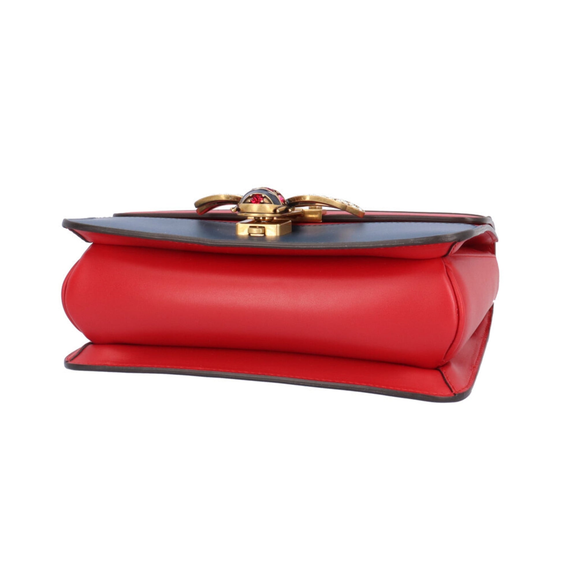 Gucci Navy Red Color White Leather Shoulder Bag