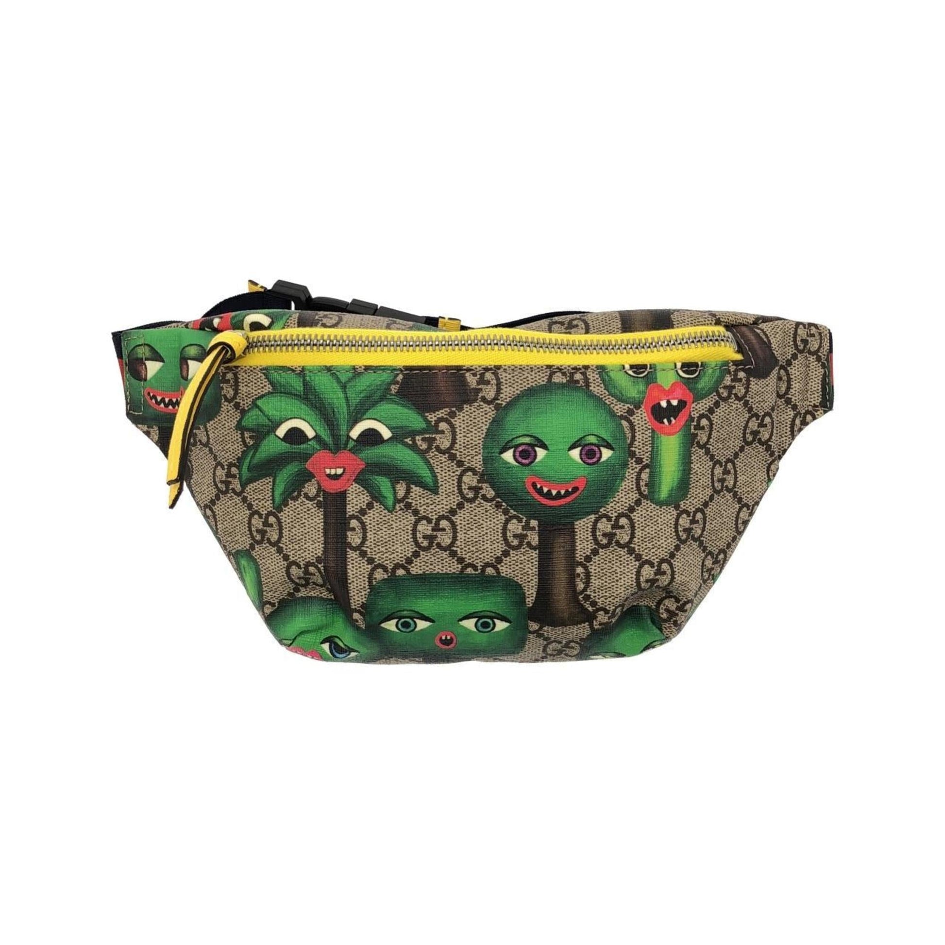 Gucci Beige Green Yellow Gg Supreme Fanny Pack