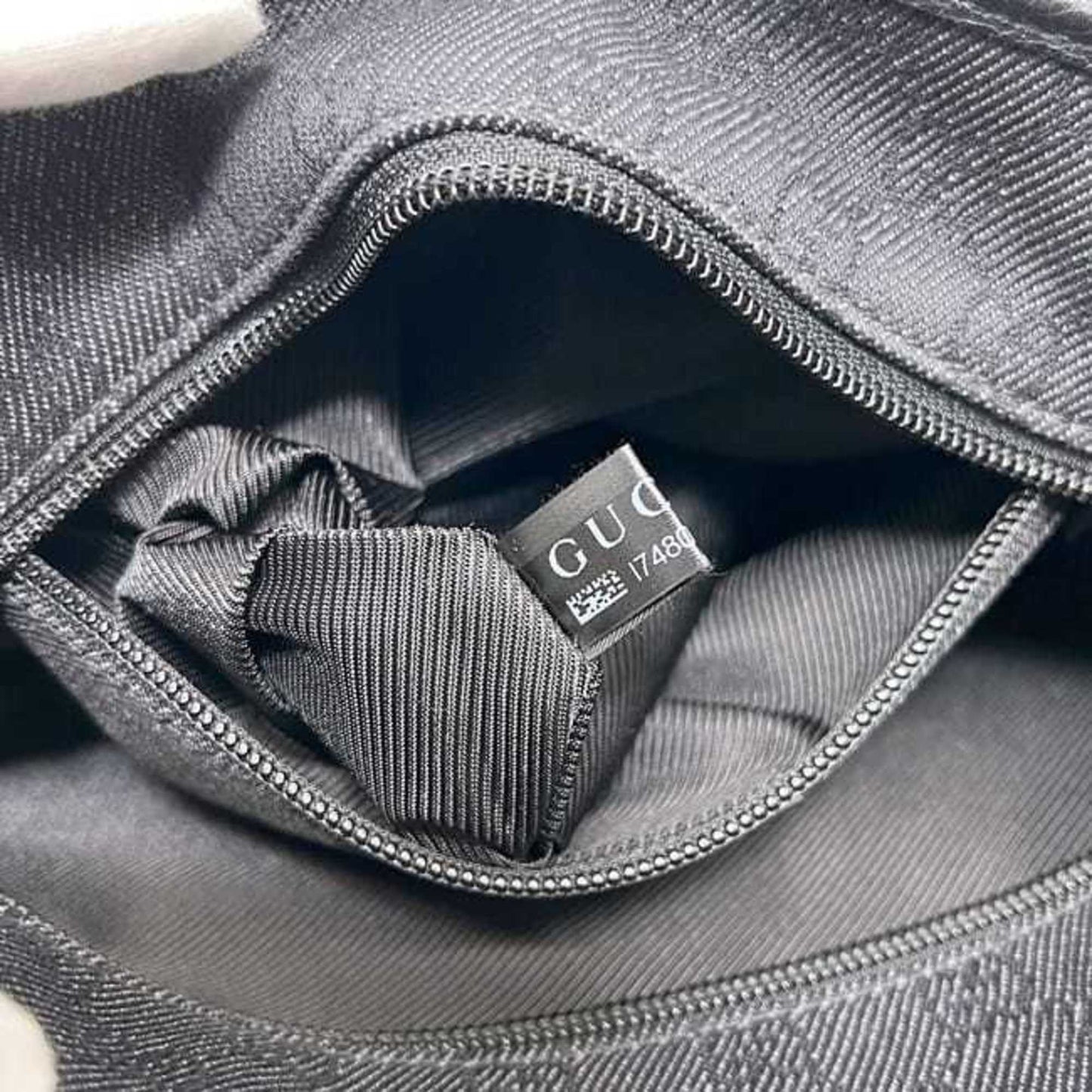 Gucci Gg Canvas Black Gg Canvas Leather Tote Bag