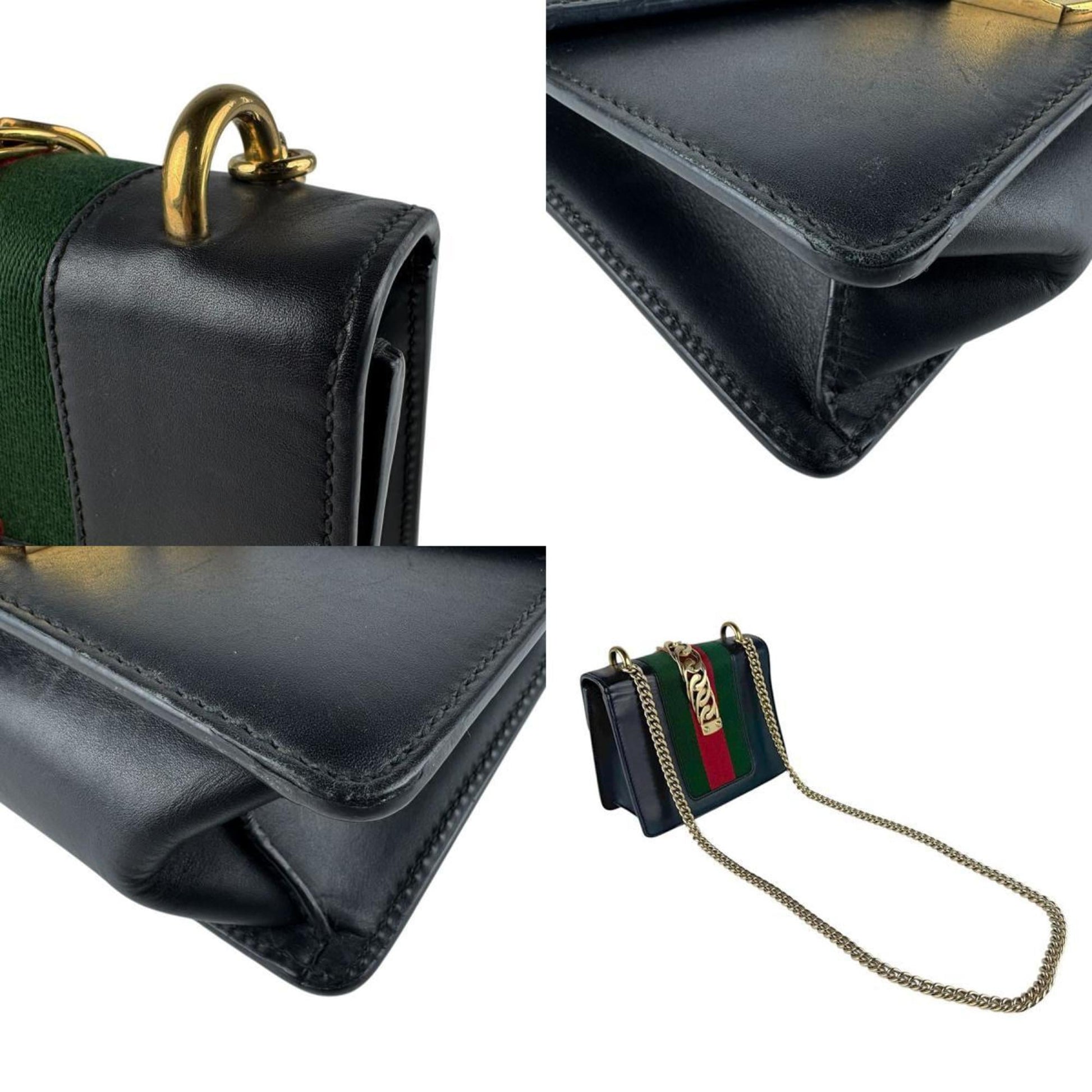 Gucci Black Leather Metal Shoulder Bag
