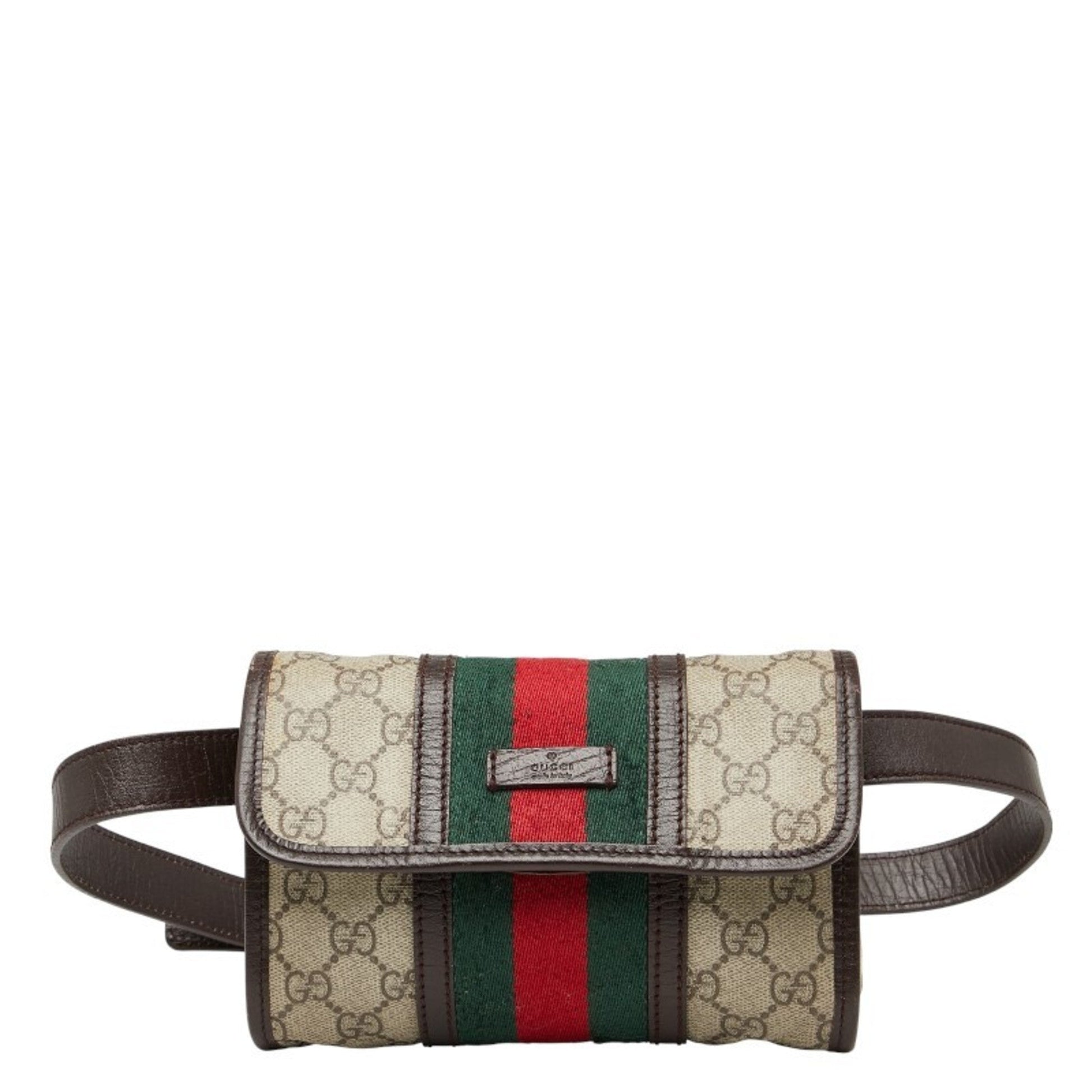 Gucci Sherry Line Beige Multi-Color Pvc Leather Sling Bag
