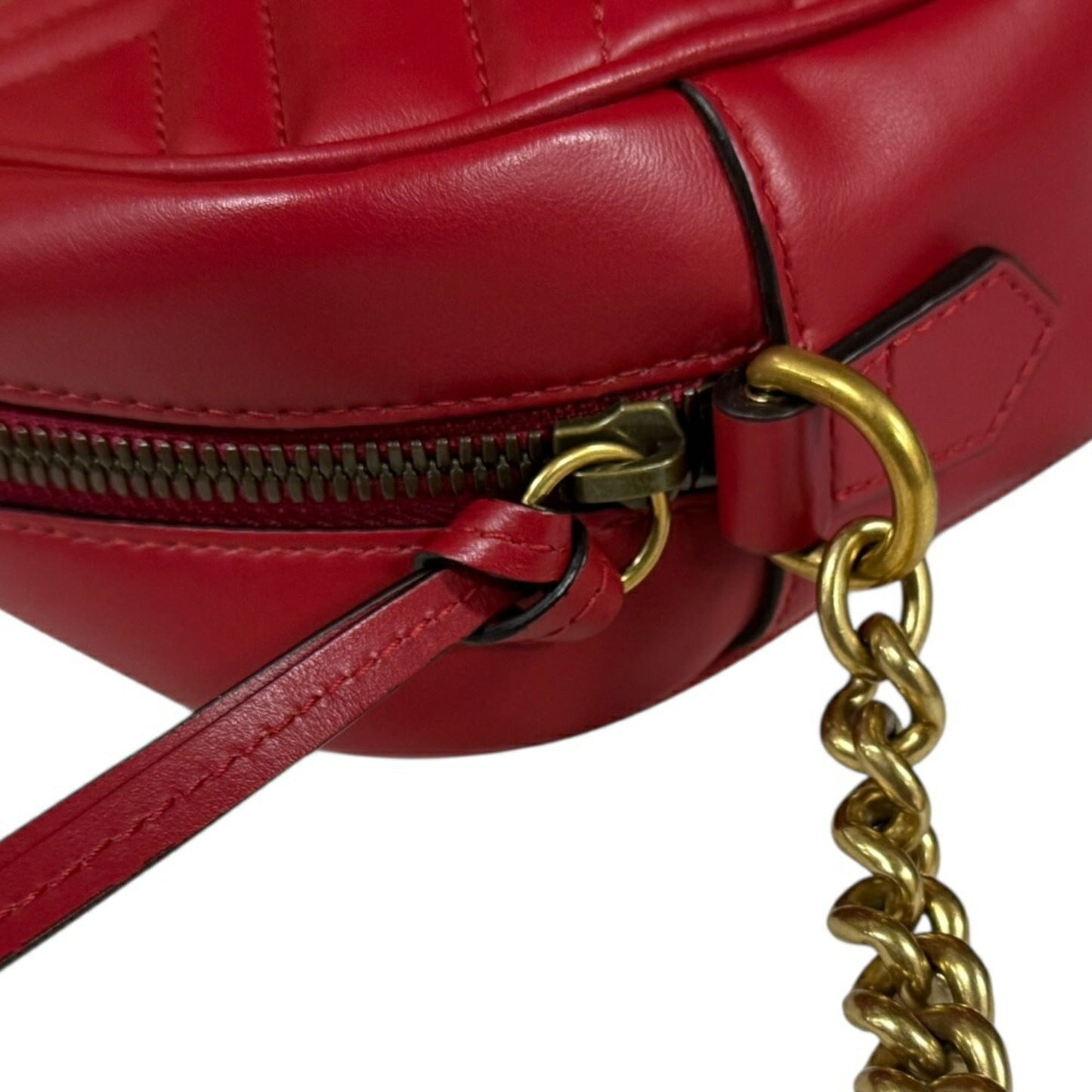 Gucci Gg Marmont Red Color Leather Shoulder Bag