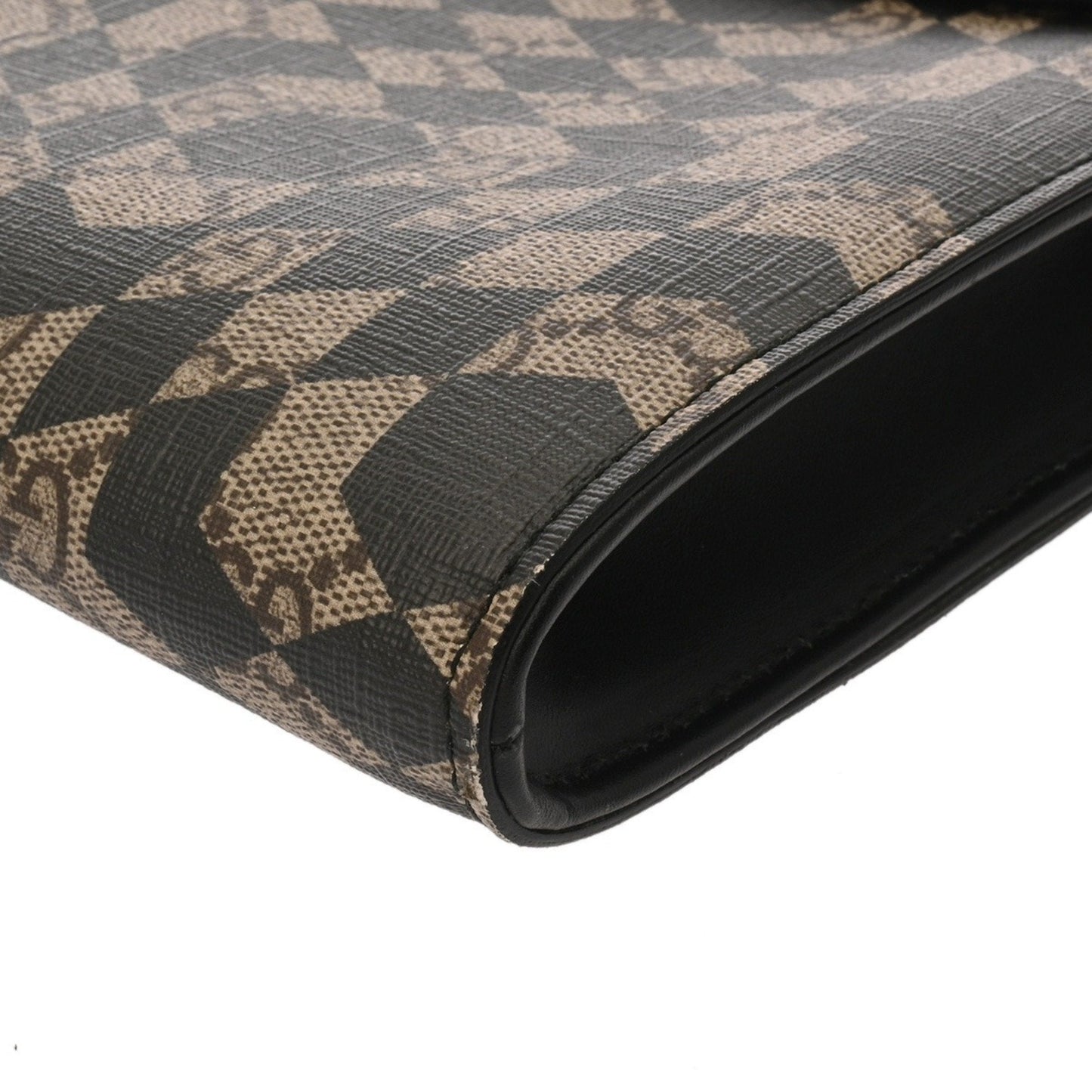 Gucci Beige Black Pvc Clutch Bag