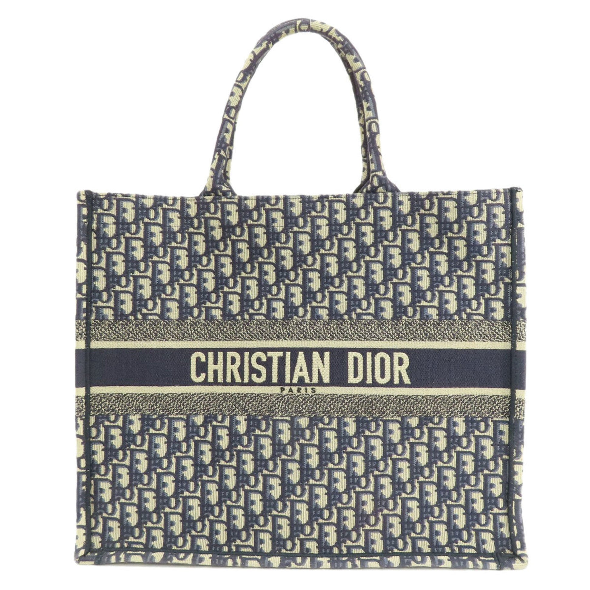 Dior Handbag Christian Tote Bag 4 Canvas Blue Navy
