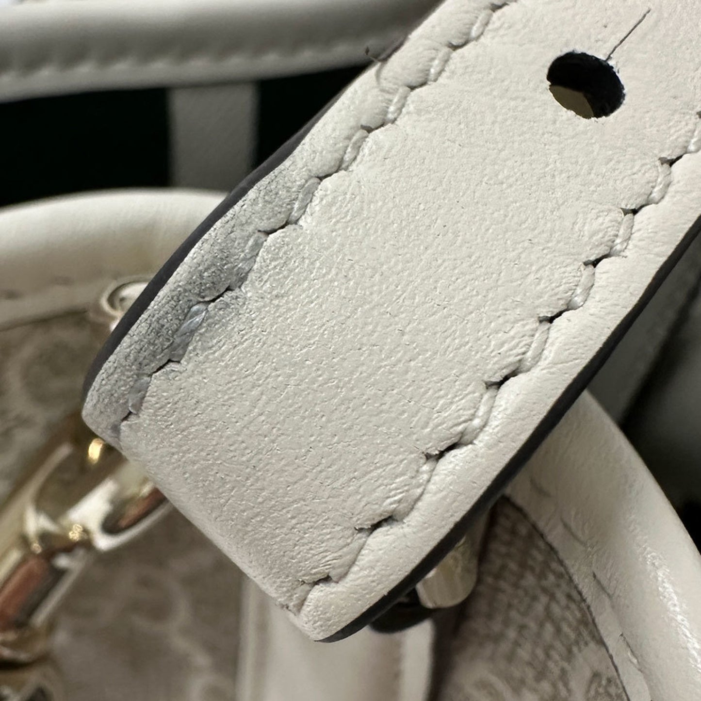 Gucci White Leather Handbag Shoulder Bag