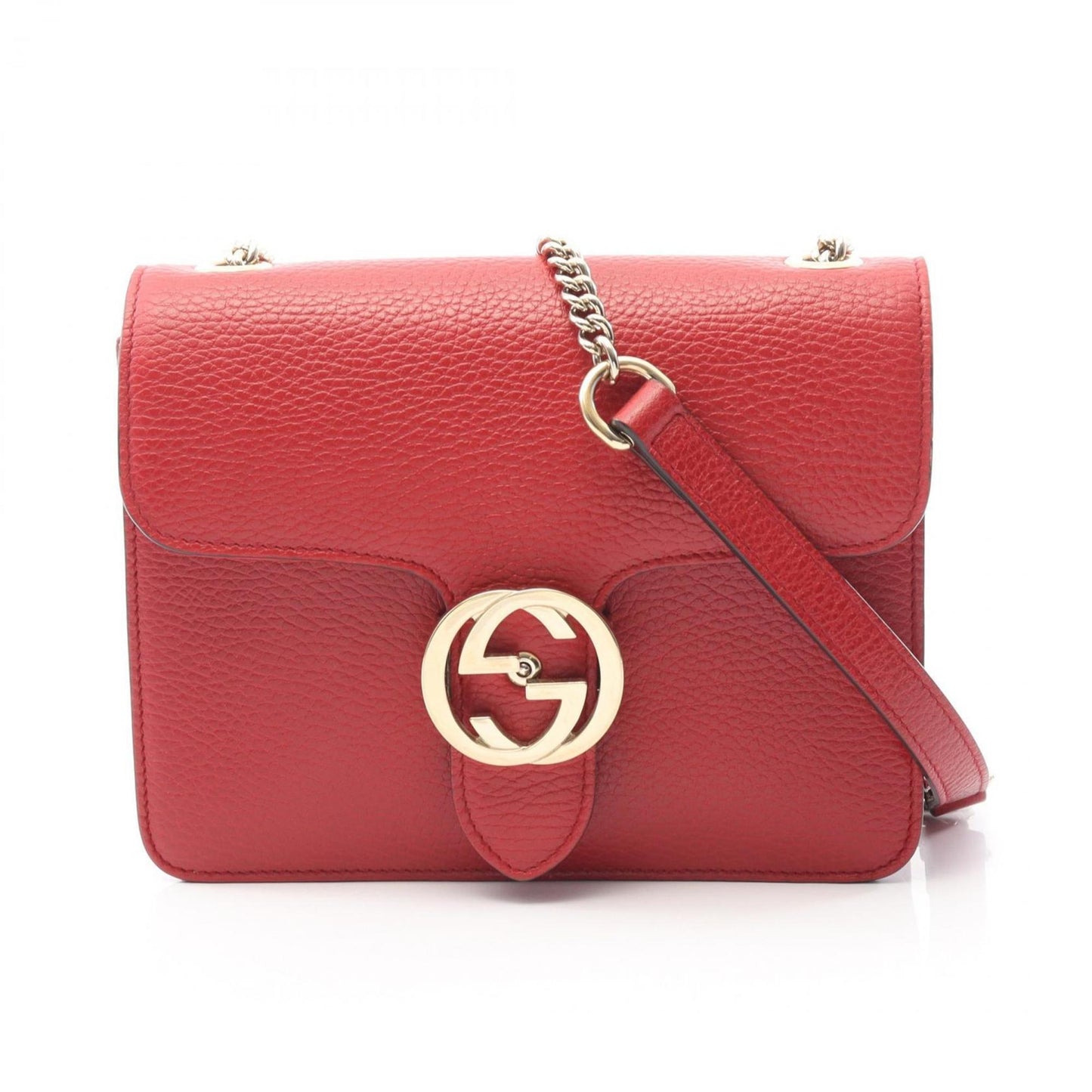 Gucci Red Color Leather Shoulder Bag