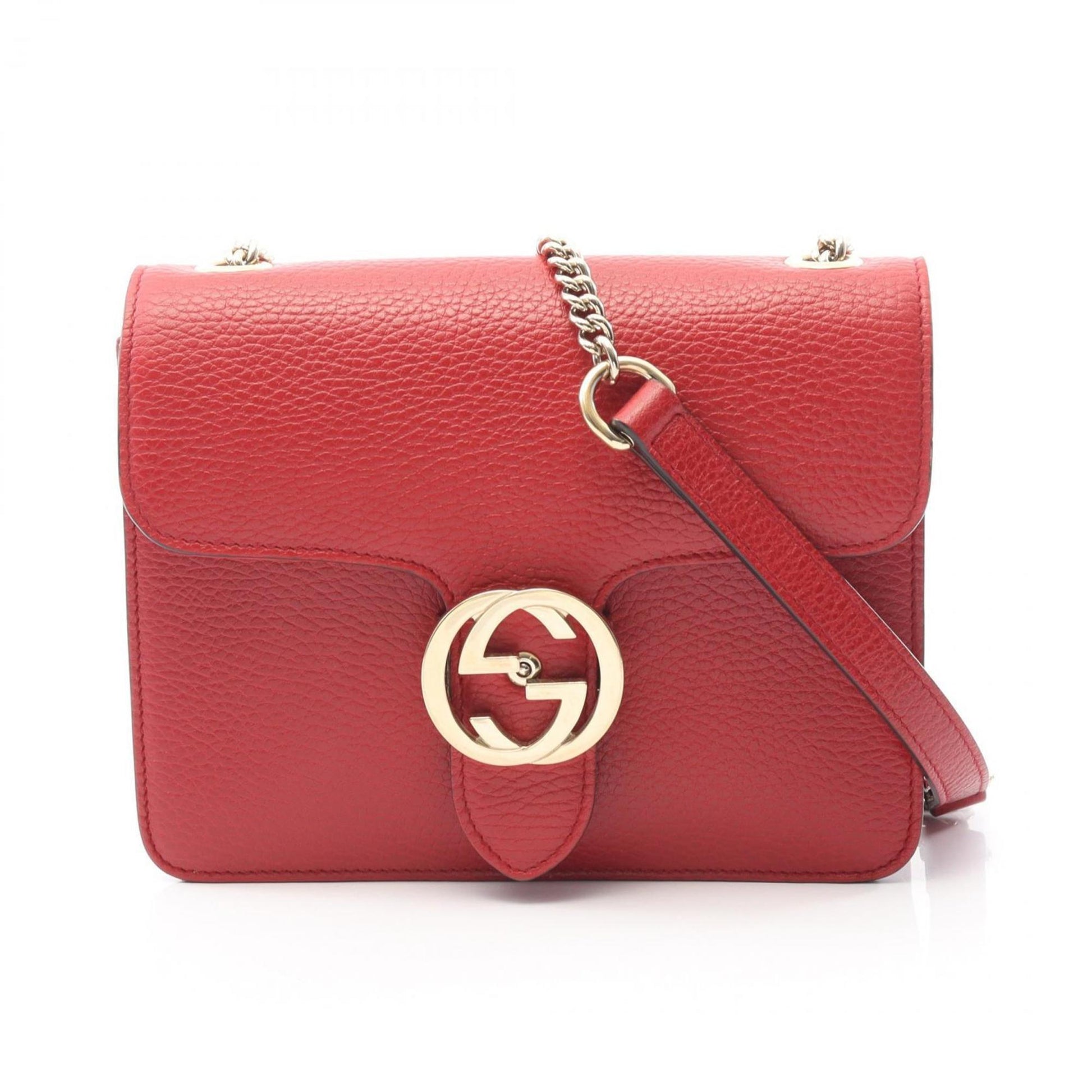 Gucci Red Color Leather Shoulder Bag