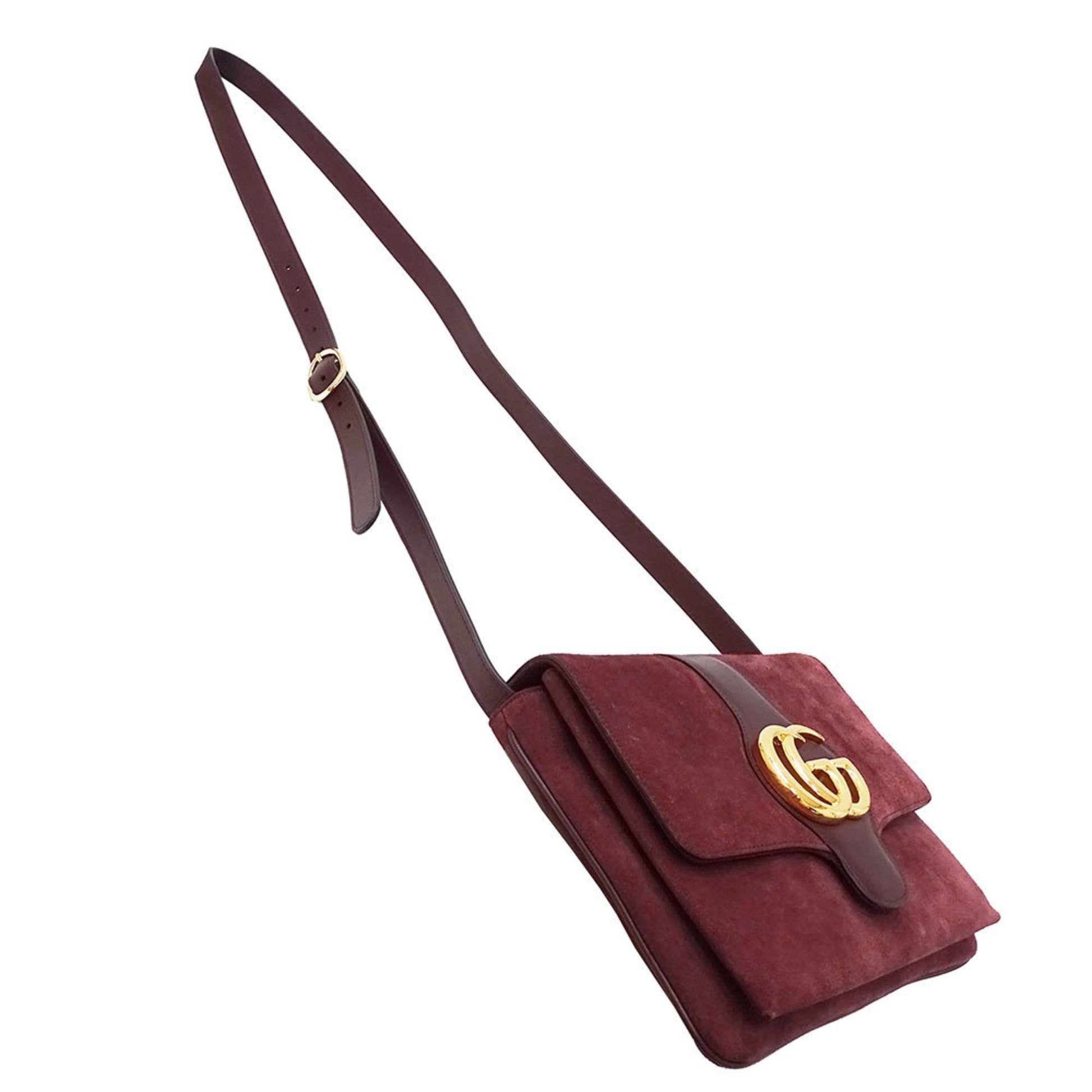 Gucci Bordeaux Suede Shoulder Bag