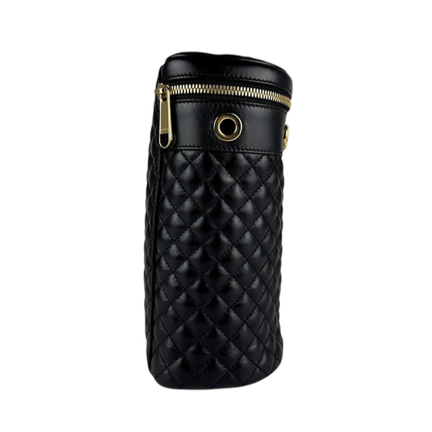 Gucci Black Gold Leather Metal Shoulder Bag