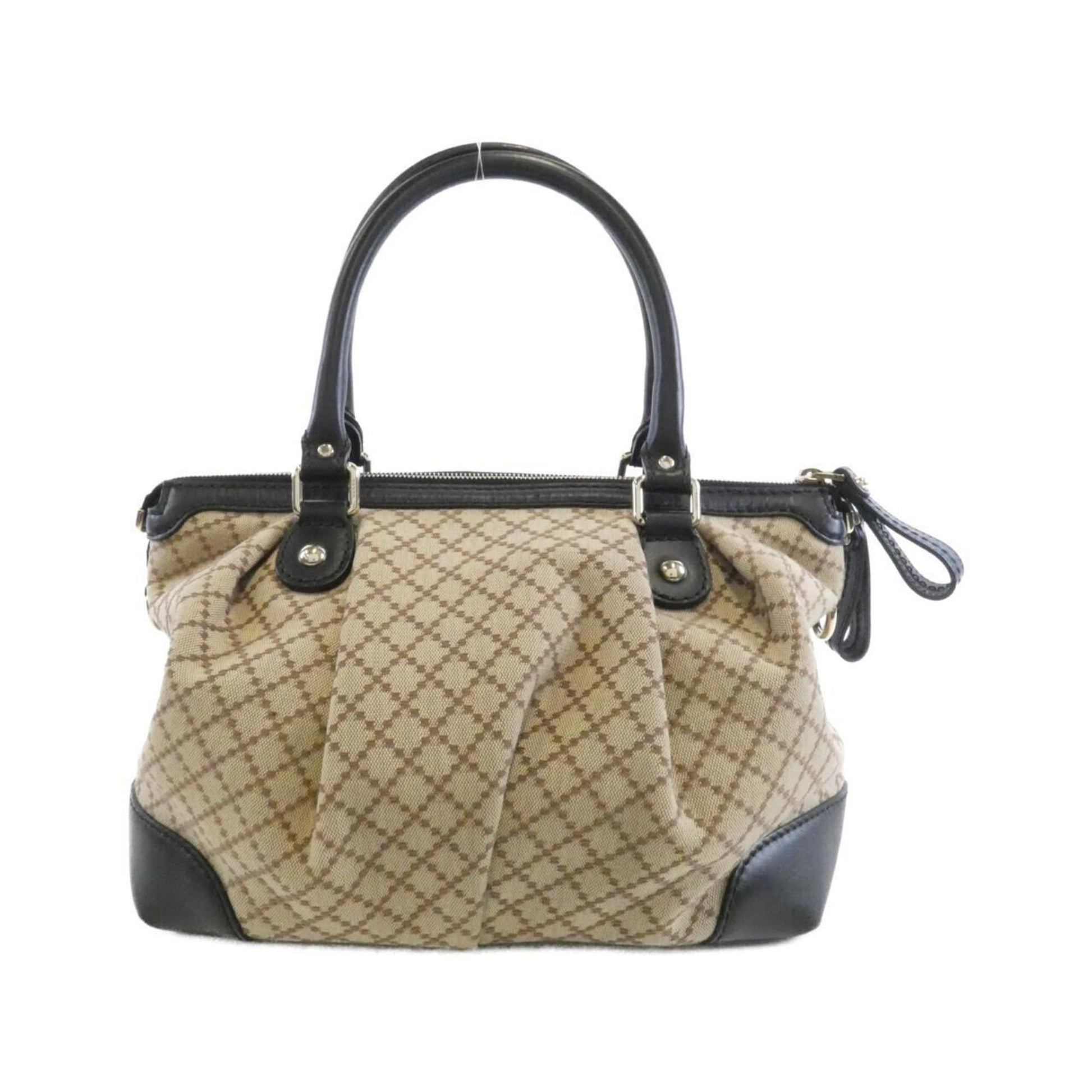 Gucci Beige Canvas Leather Handbag Shoulder Bag