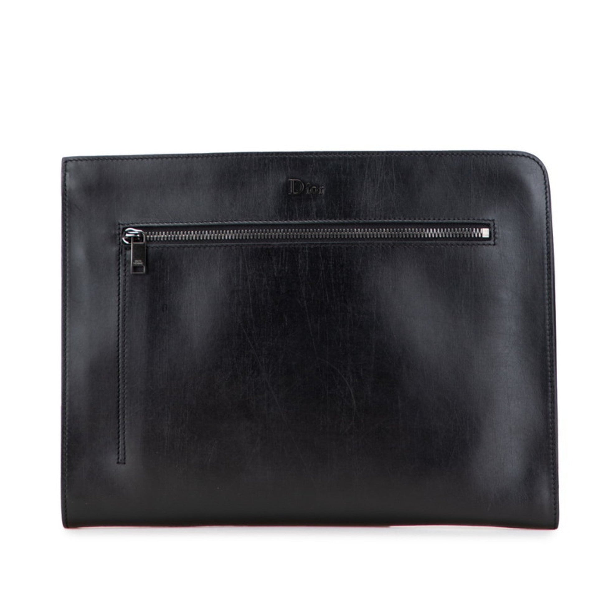 Dior Handbag Christian Clutch Bag 3 Leather Black