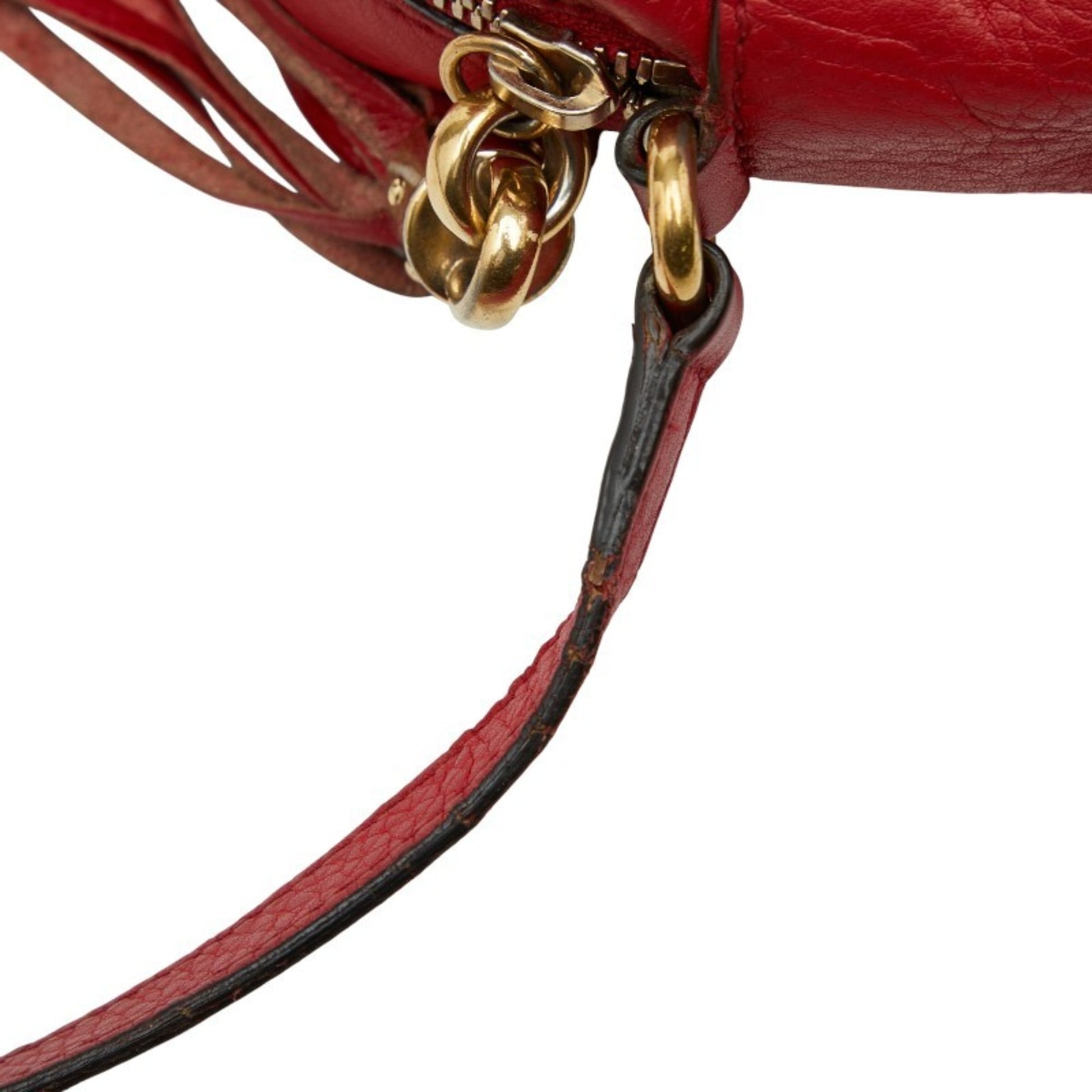 Gucci Red Color Leather Shoulder Bag