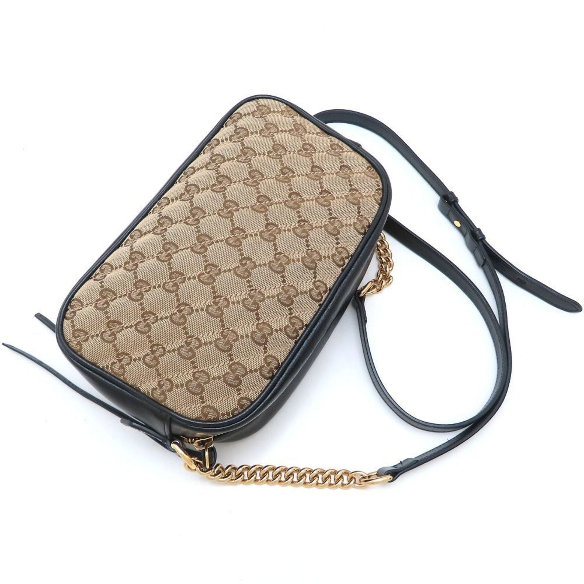 Gucci Beige Gg Canvas Shoulder Bag
