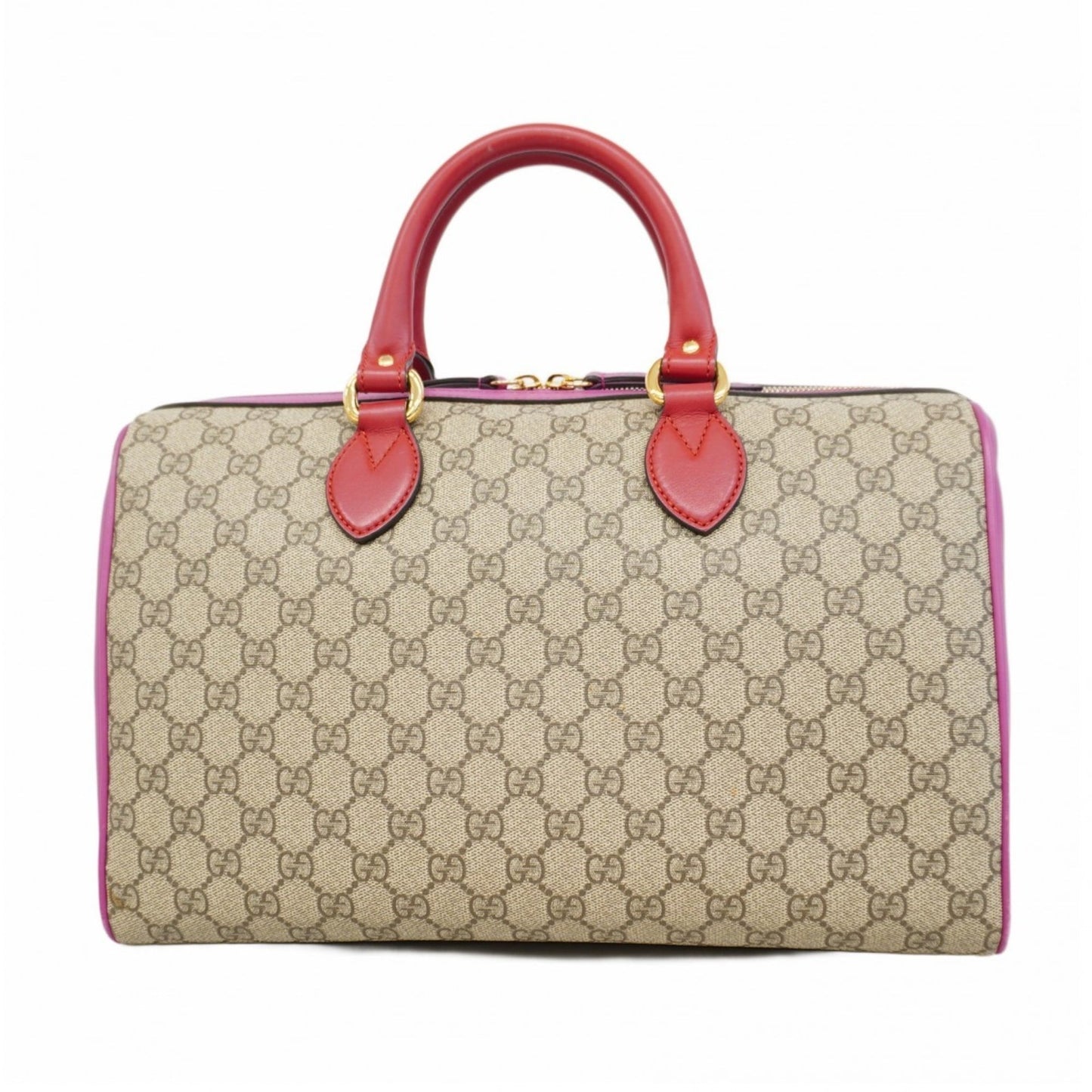 Gucci Brown Pink Red Color Pvc Handbag