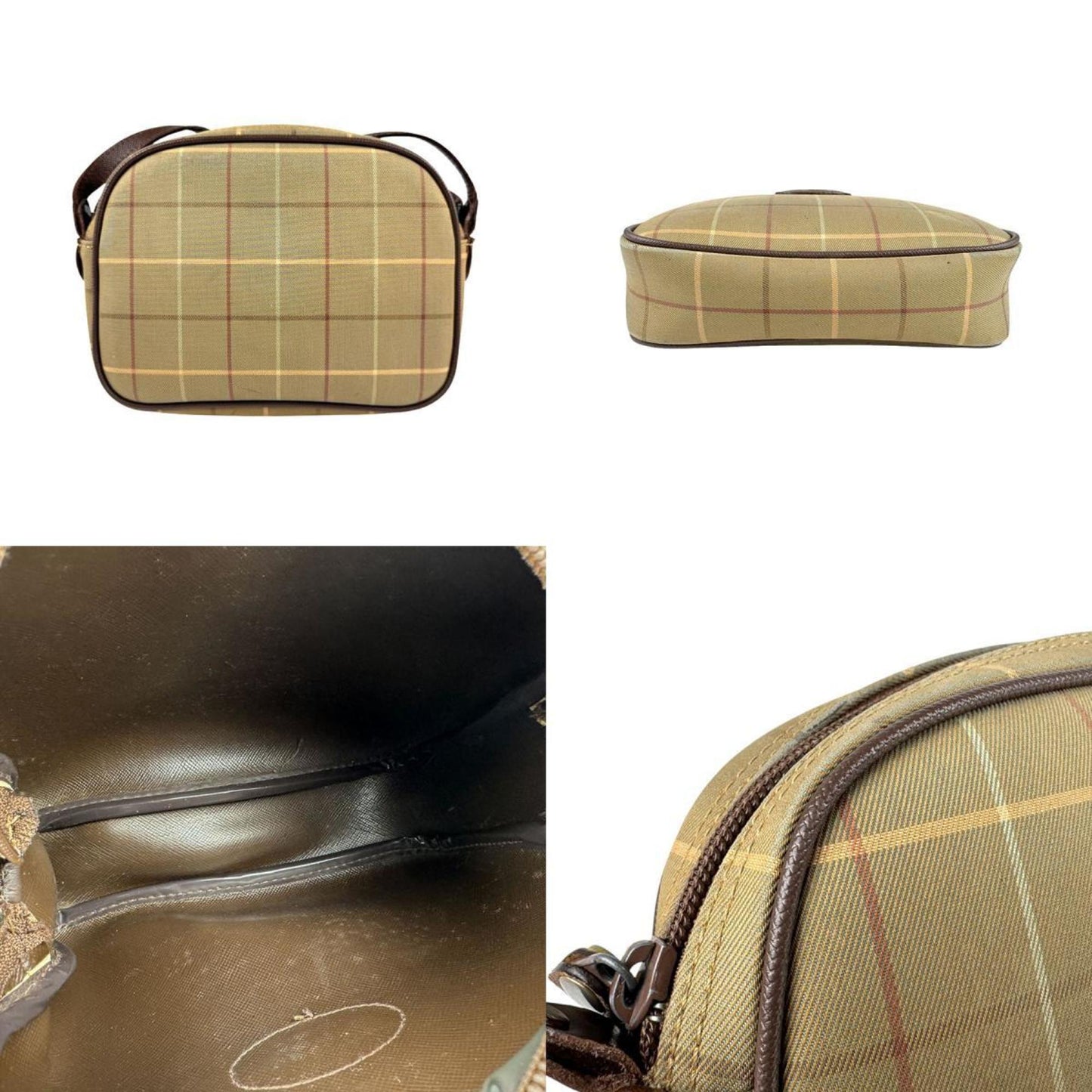 Burberry s Khaki Shoulder Bag Leather Canvas Brown