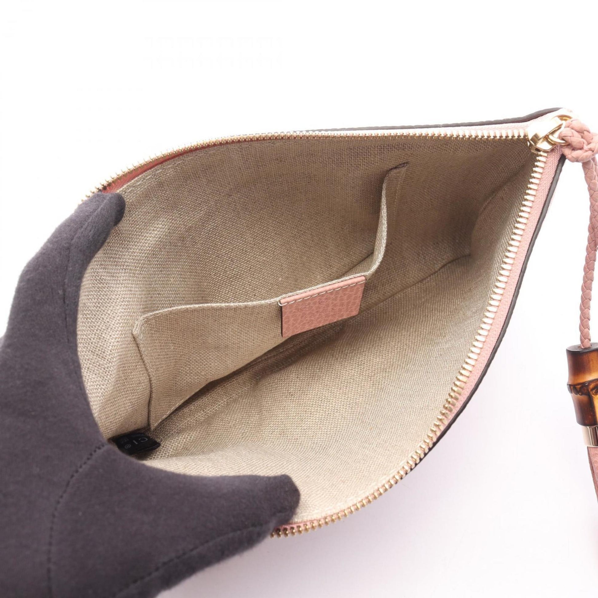 Gucci Pink Leather Clutch Bag