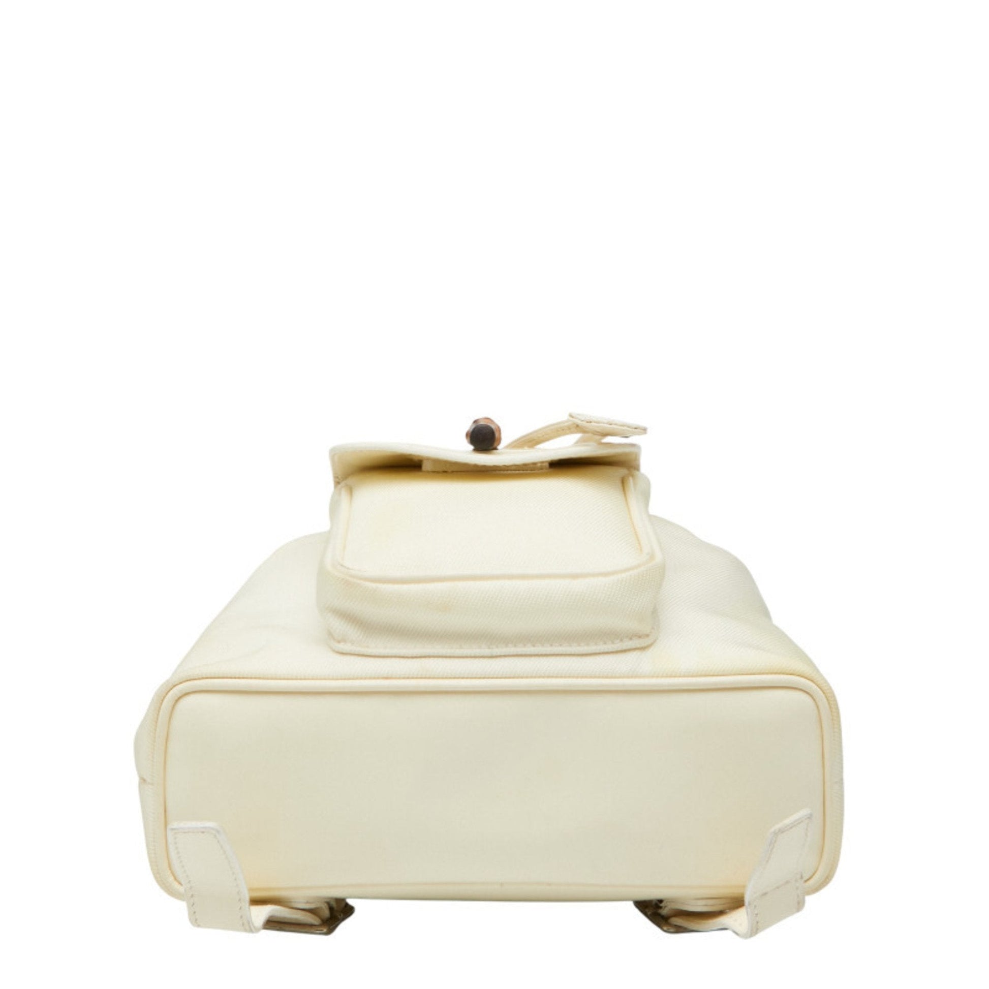 Gucci White Nylon Leather Backpack