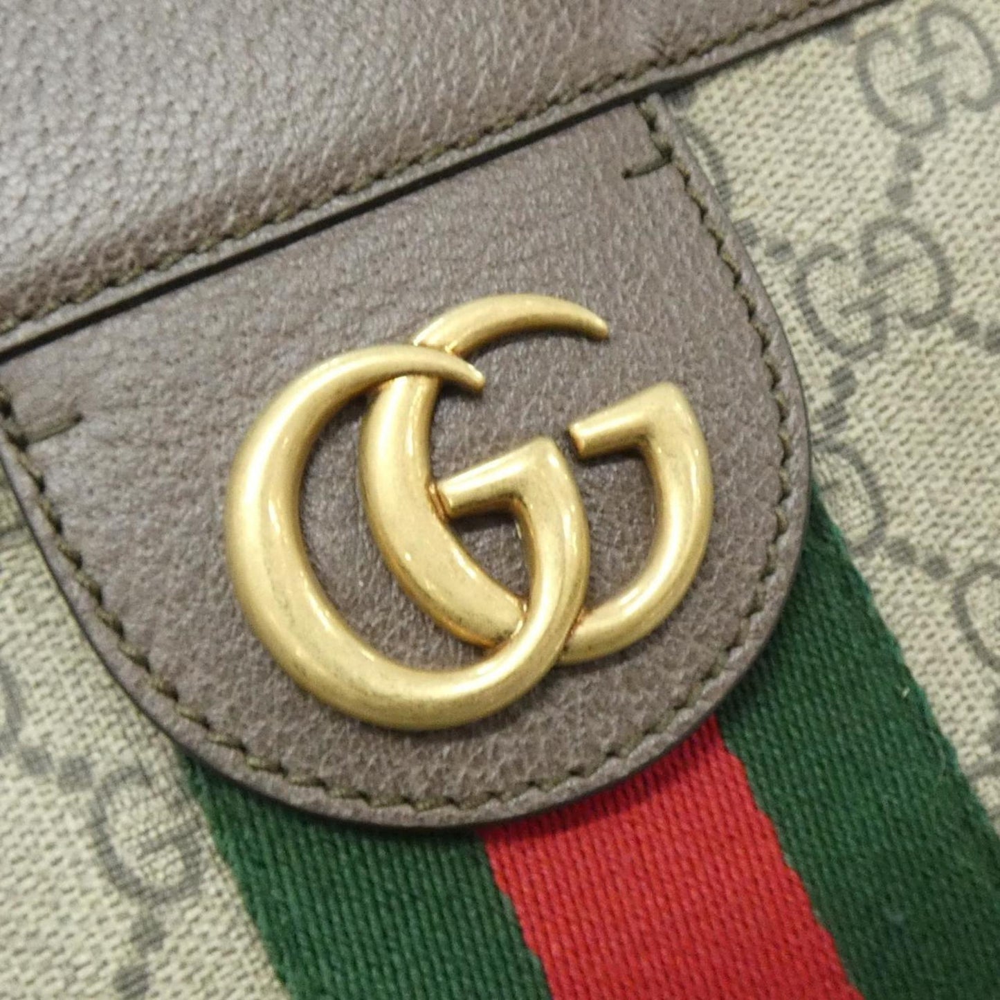 Gucci Beige Brown Canvas Handbag