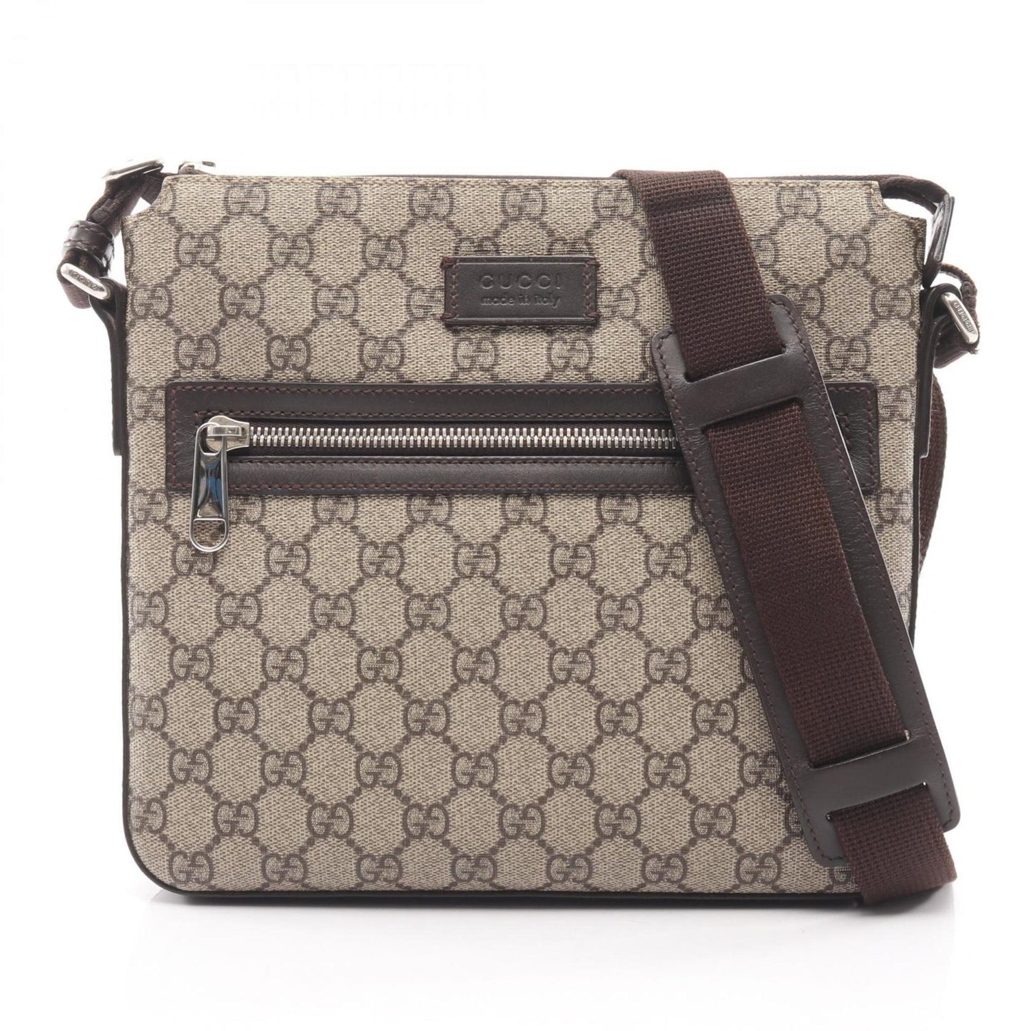 Gucci Beige Brown Gg Supreme Leather Shoulder Bag