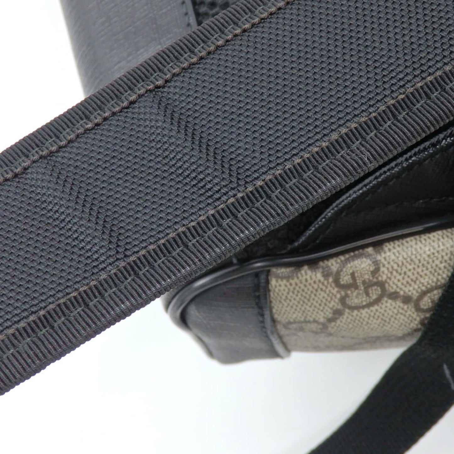 Gucci Beige Black Gg Supreme Leather Backpack