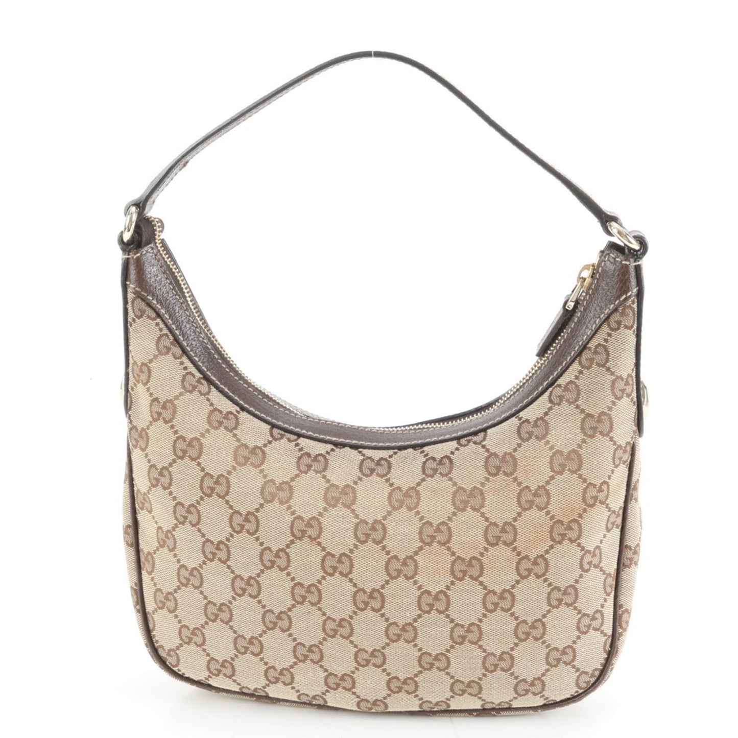 Gucci Brown Leather Canvas Shoulder Bag