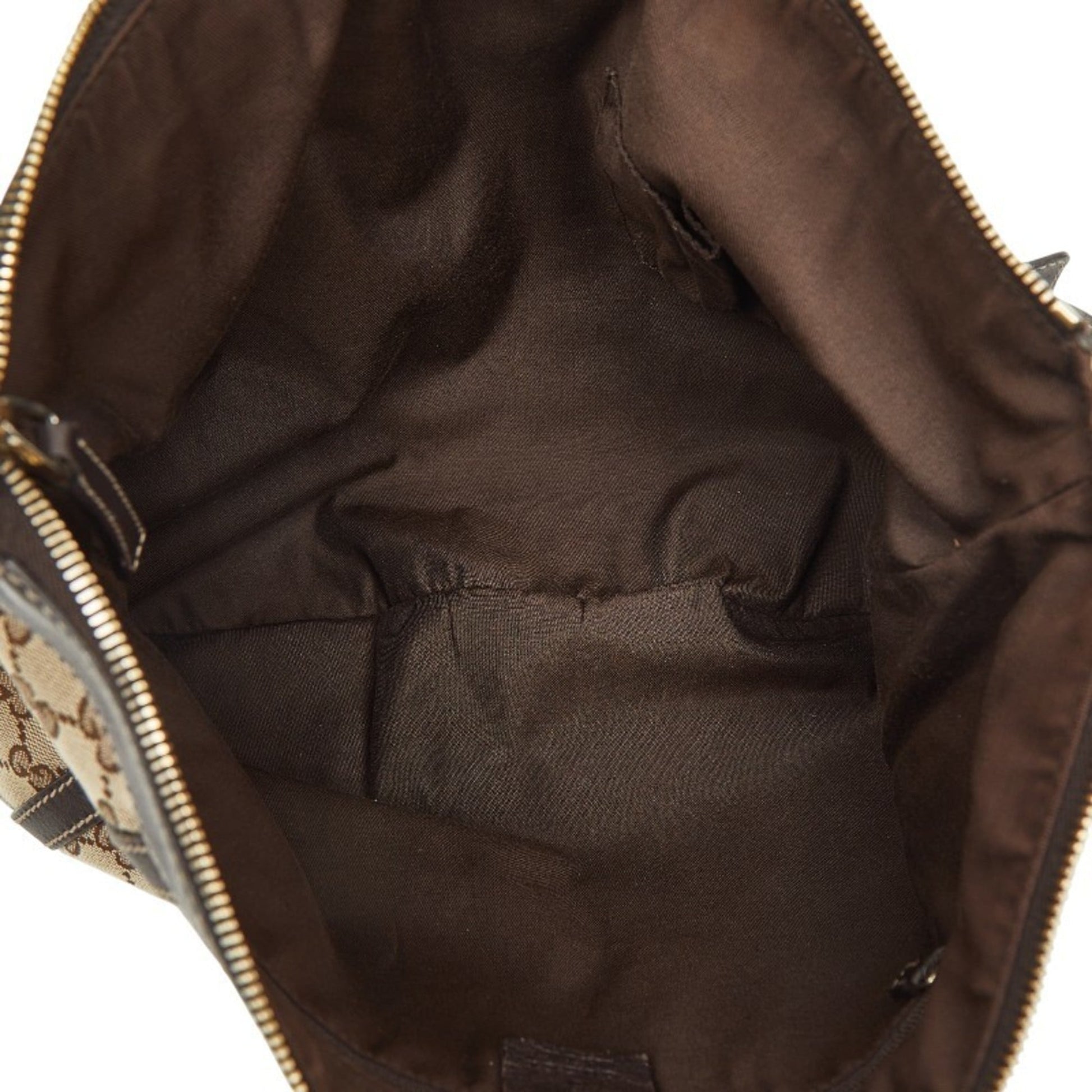 Gucci Beige Brown Canvas Leather Shoulder Bag
