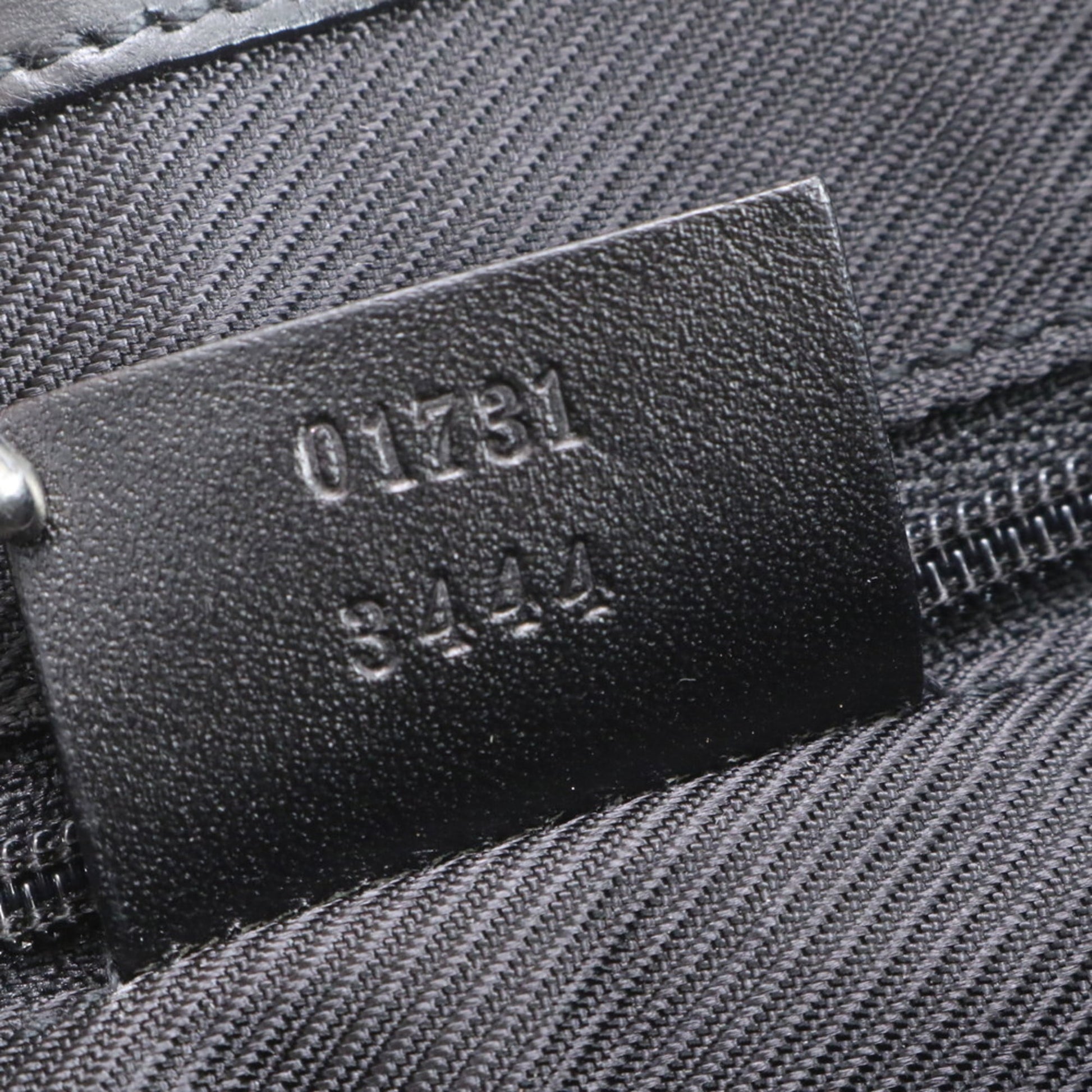 Gucci Black Leather Canvas Tote Bag