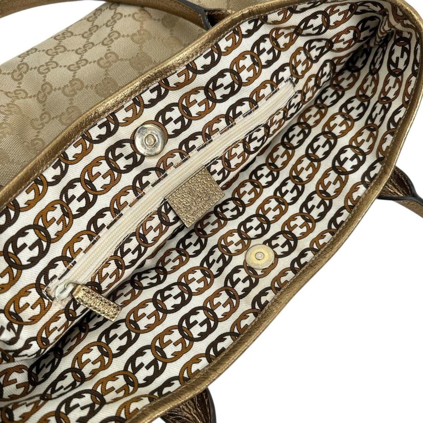 Gucci Beige Gg Canvas Handbag Tote Bag