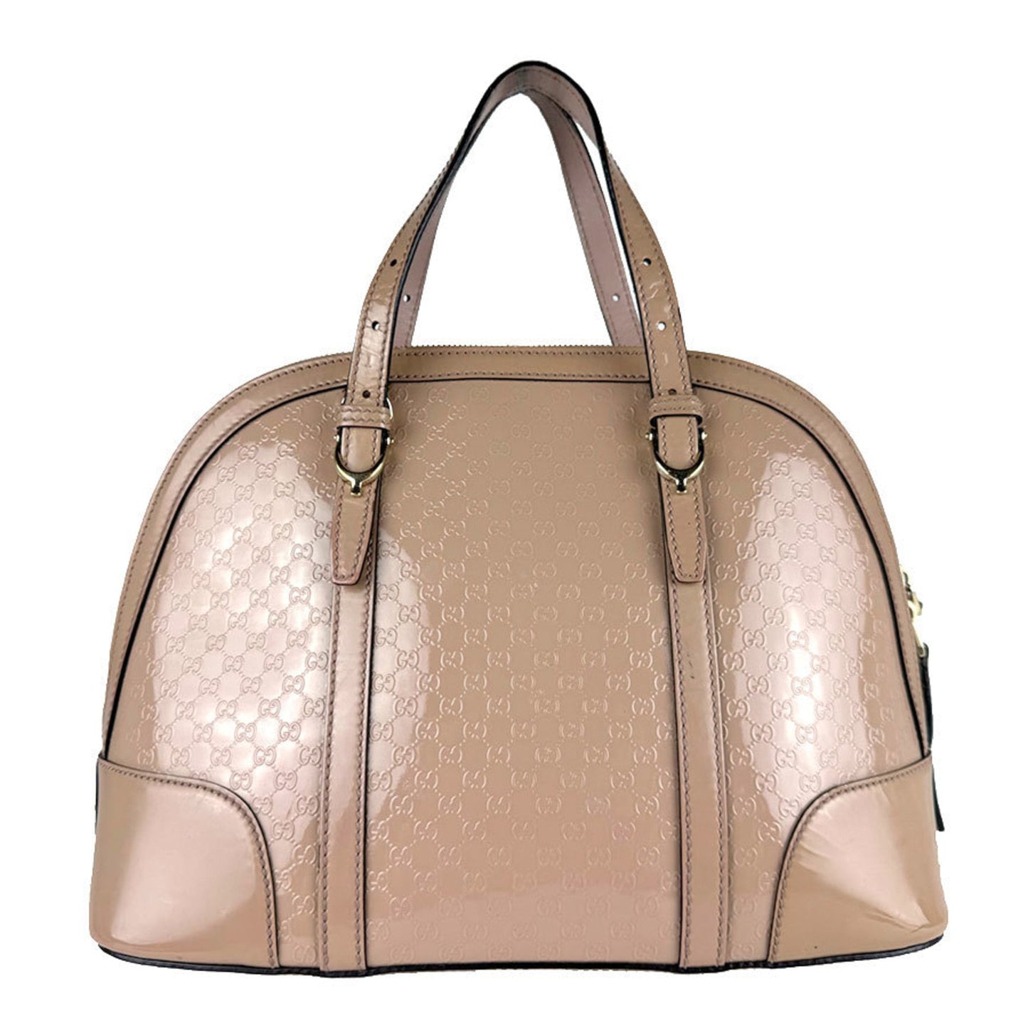 Gucci Pink Beige Patent Leather Handbag Shoulder Bag
